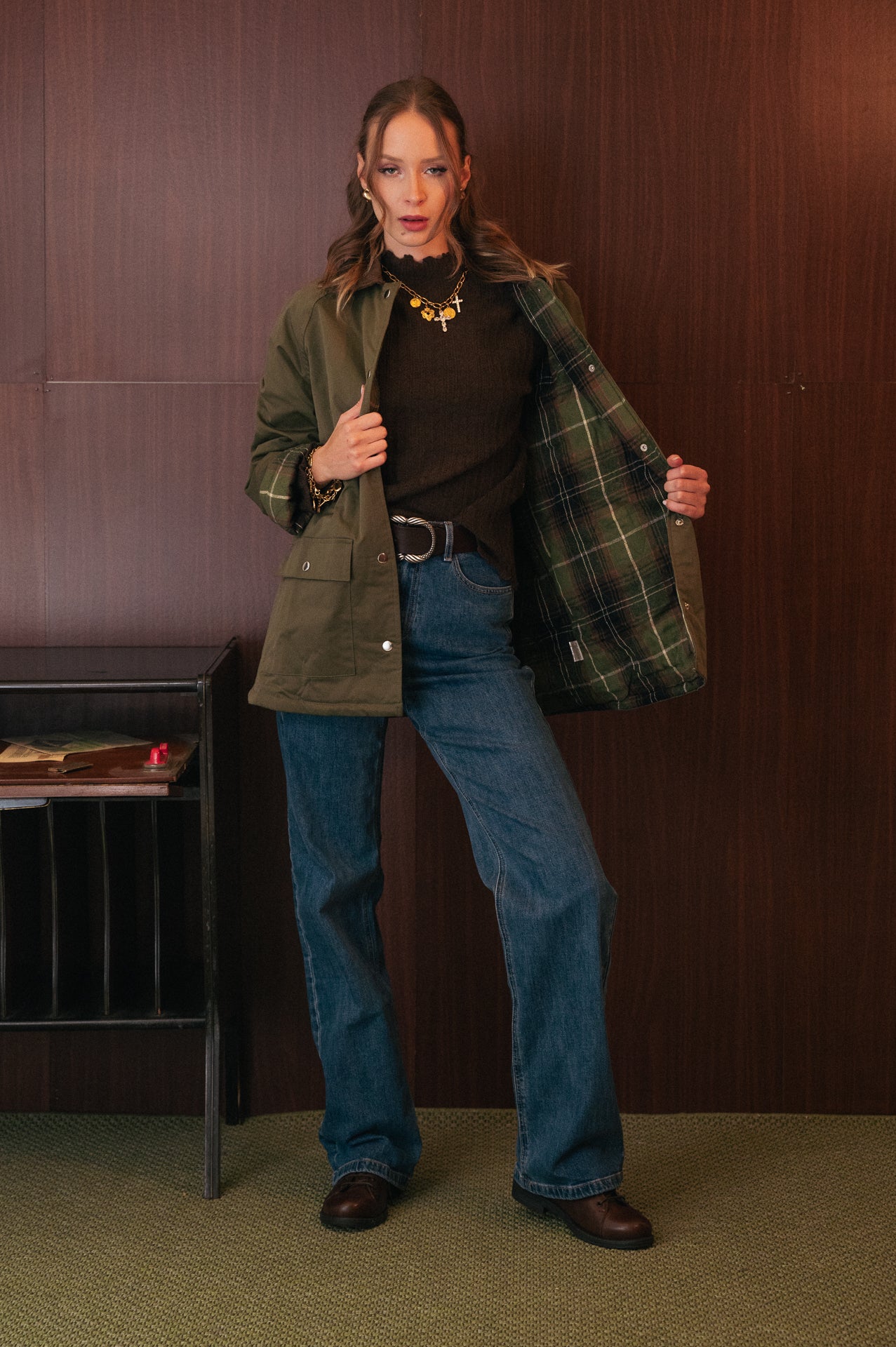 Giacca impermeabile verde oliva