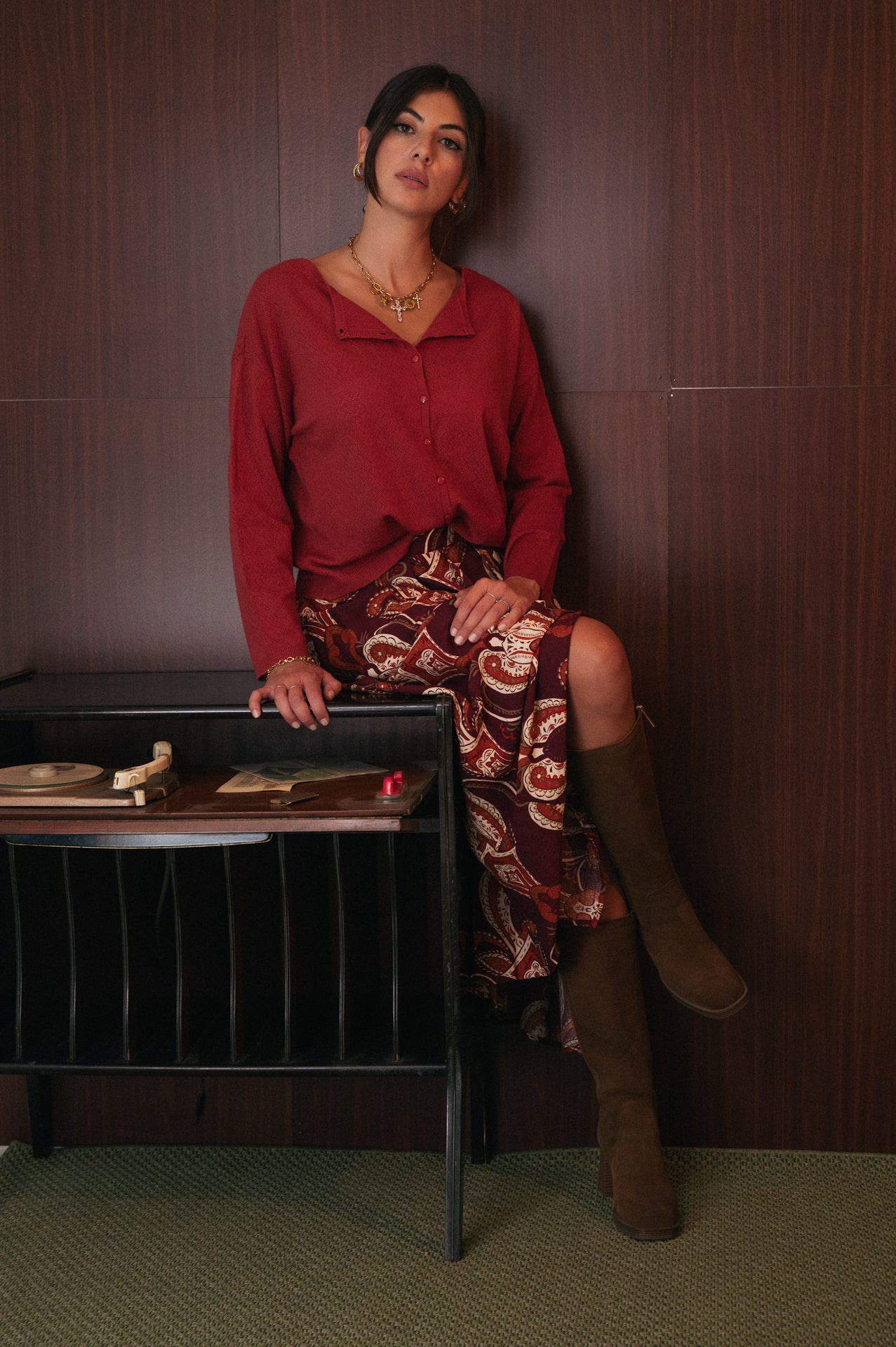 Cardigan/Maglia Scallooped in malva