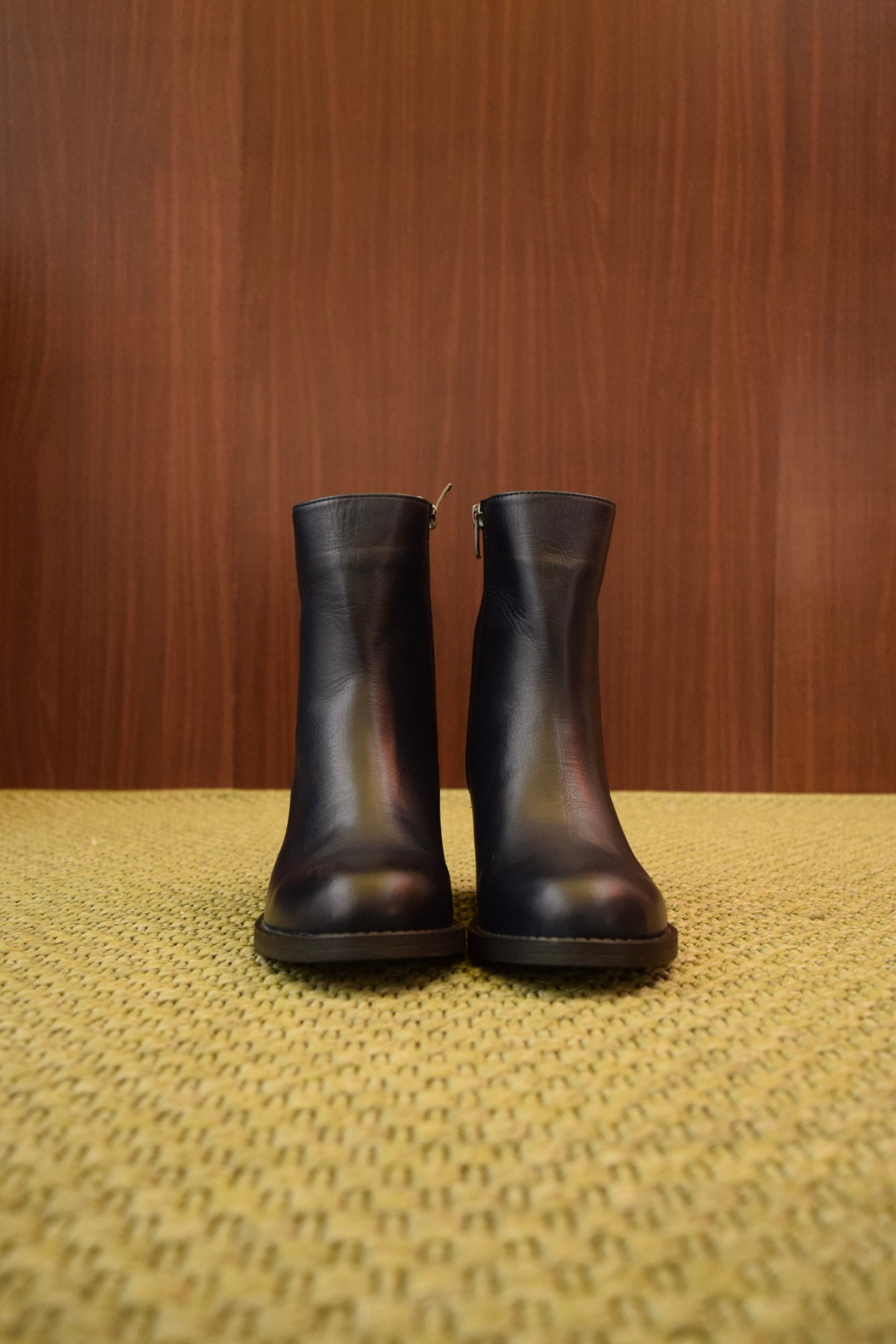 Stivaletti blu notte Donna in Vera Pelle | Tacco Basso Largo