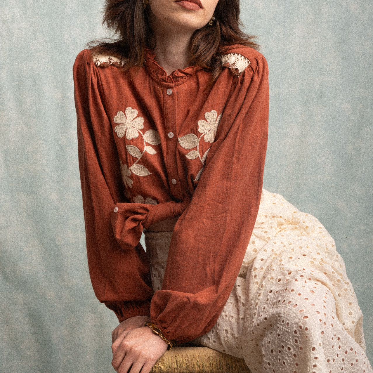 Camicia Terry ricamata