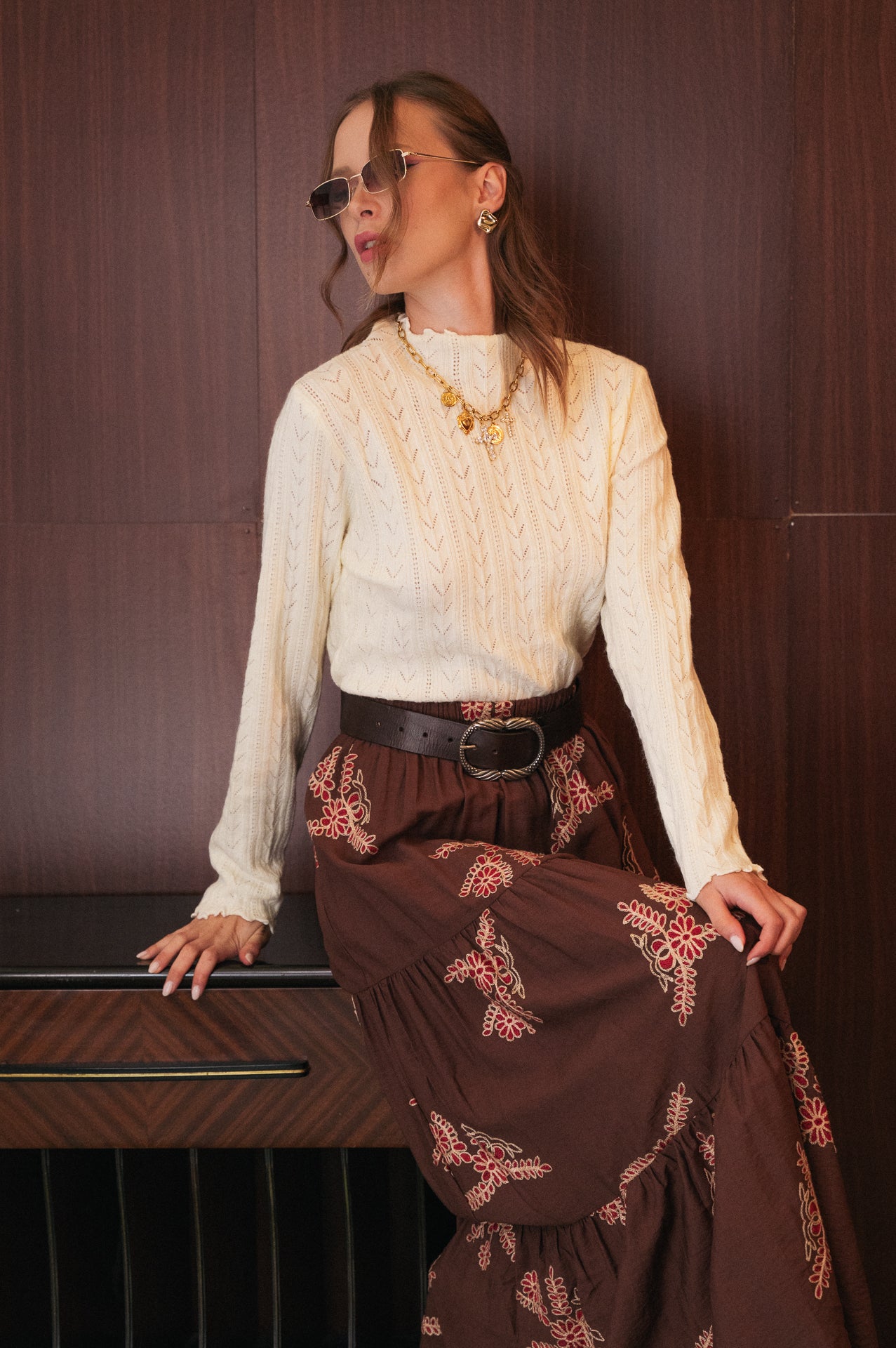 Dolcevita color panna Ricamato