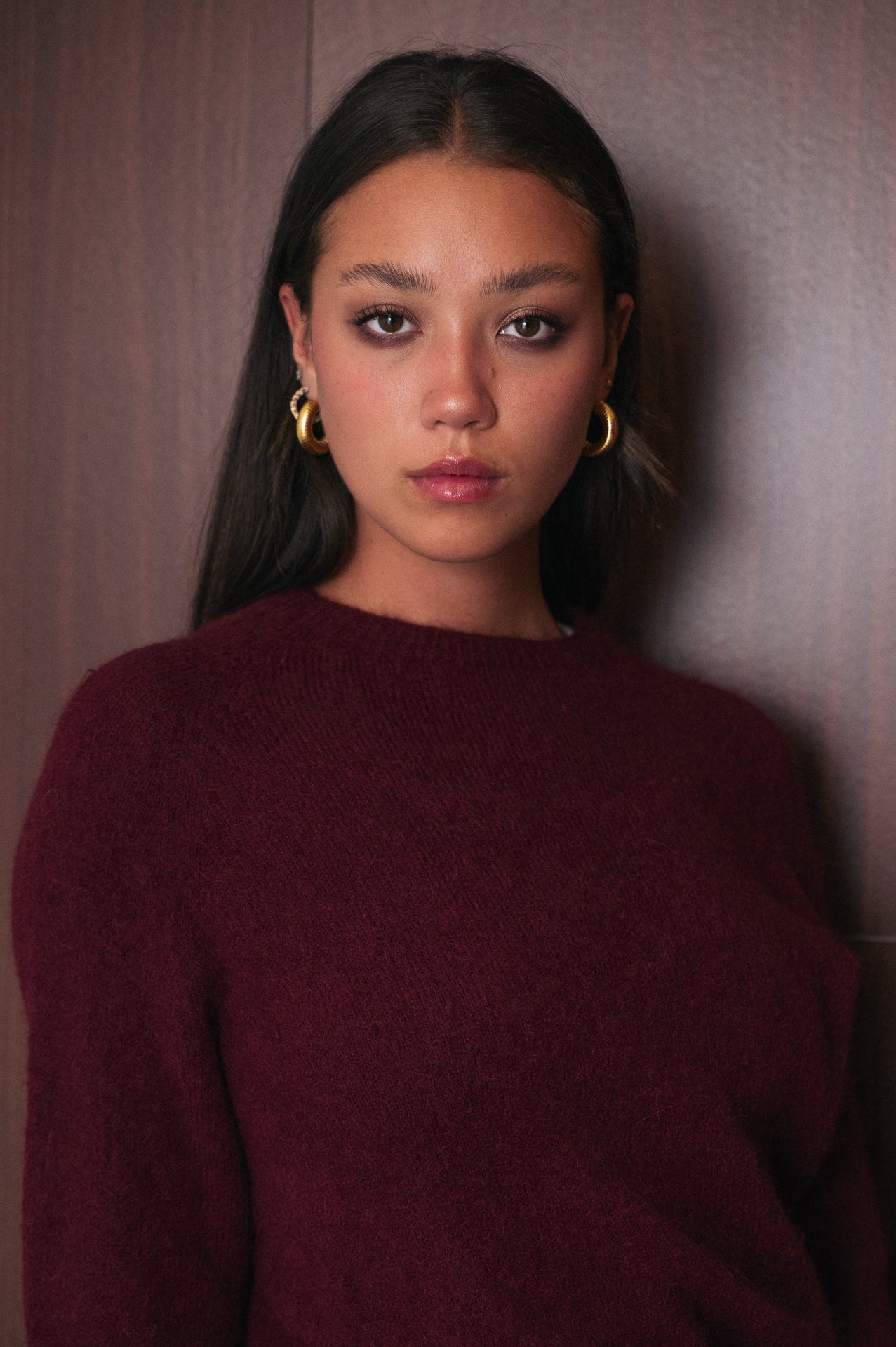 Maglione Bordeaux donna Amelìe misto alpaca e lana | made in Italy