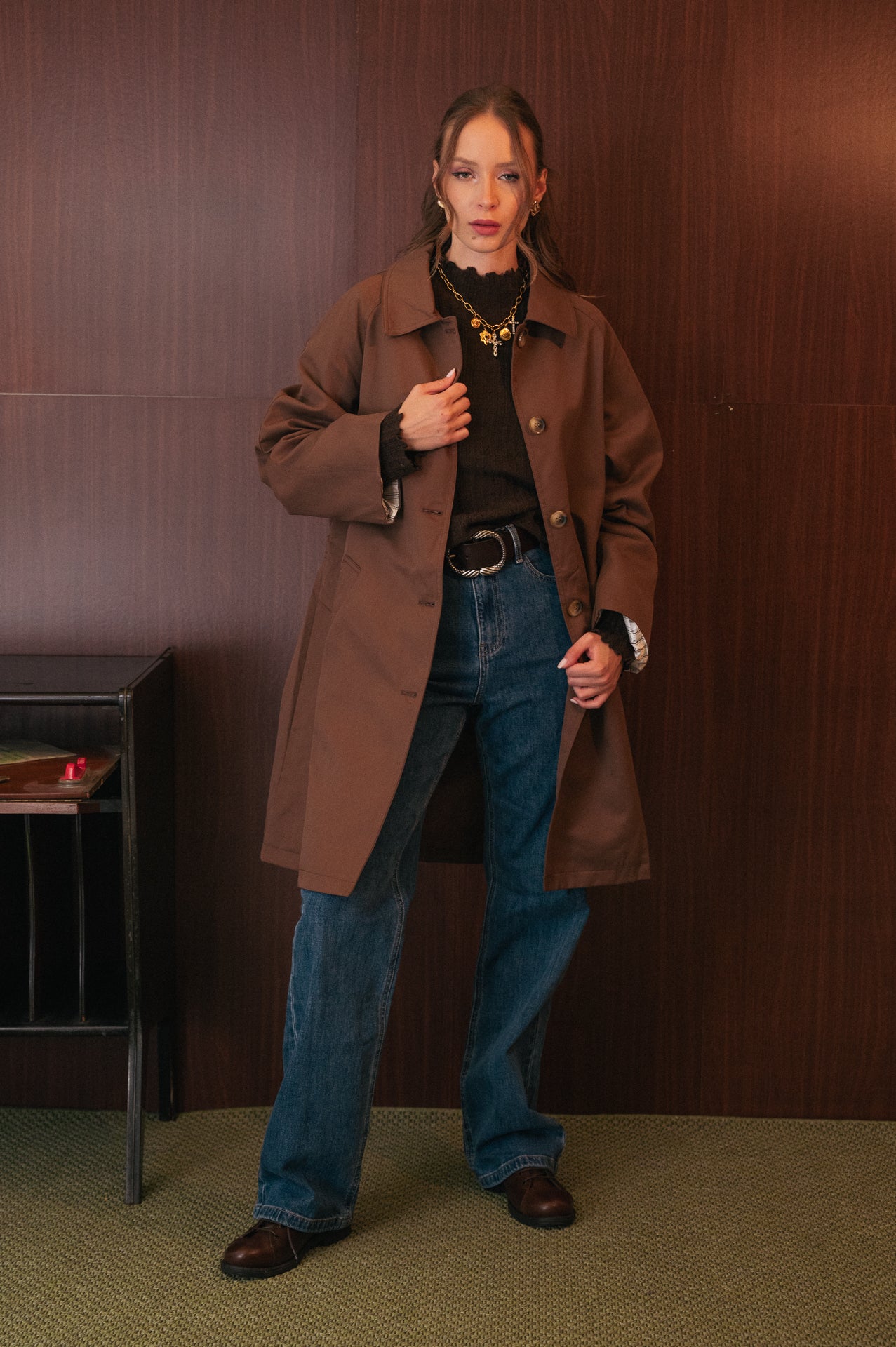 Trench donna color caffè