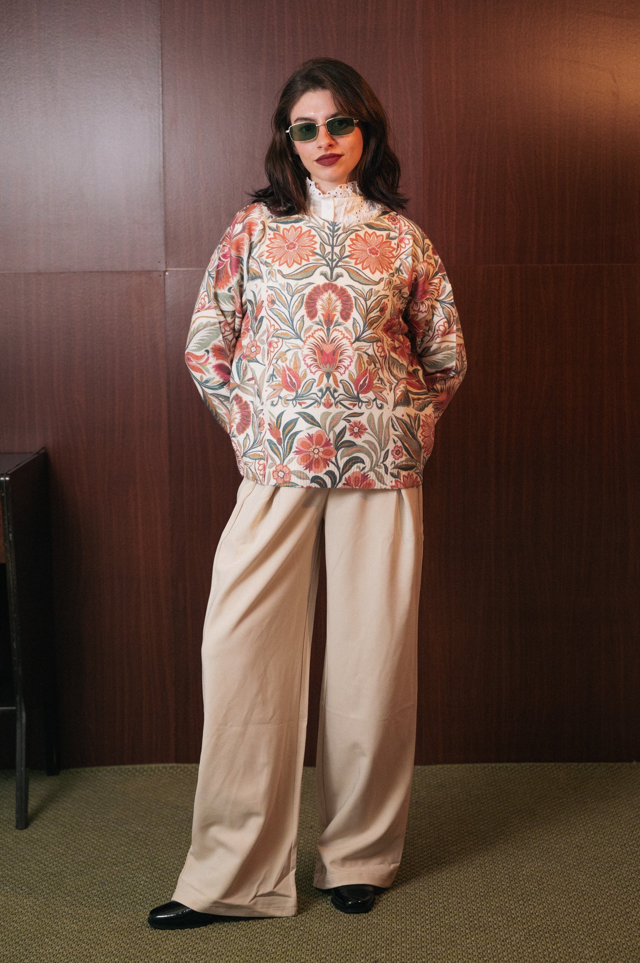 Maglione Emma con stampa a fantasia fiori