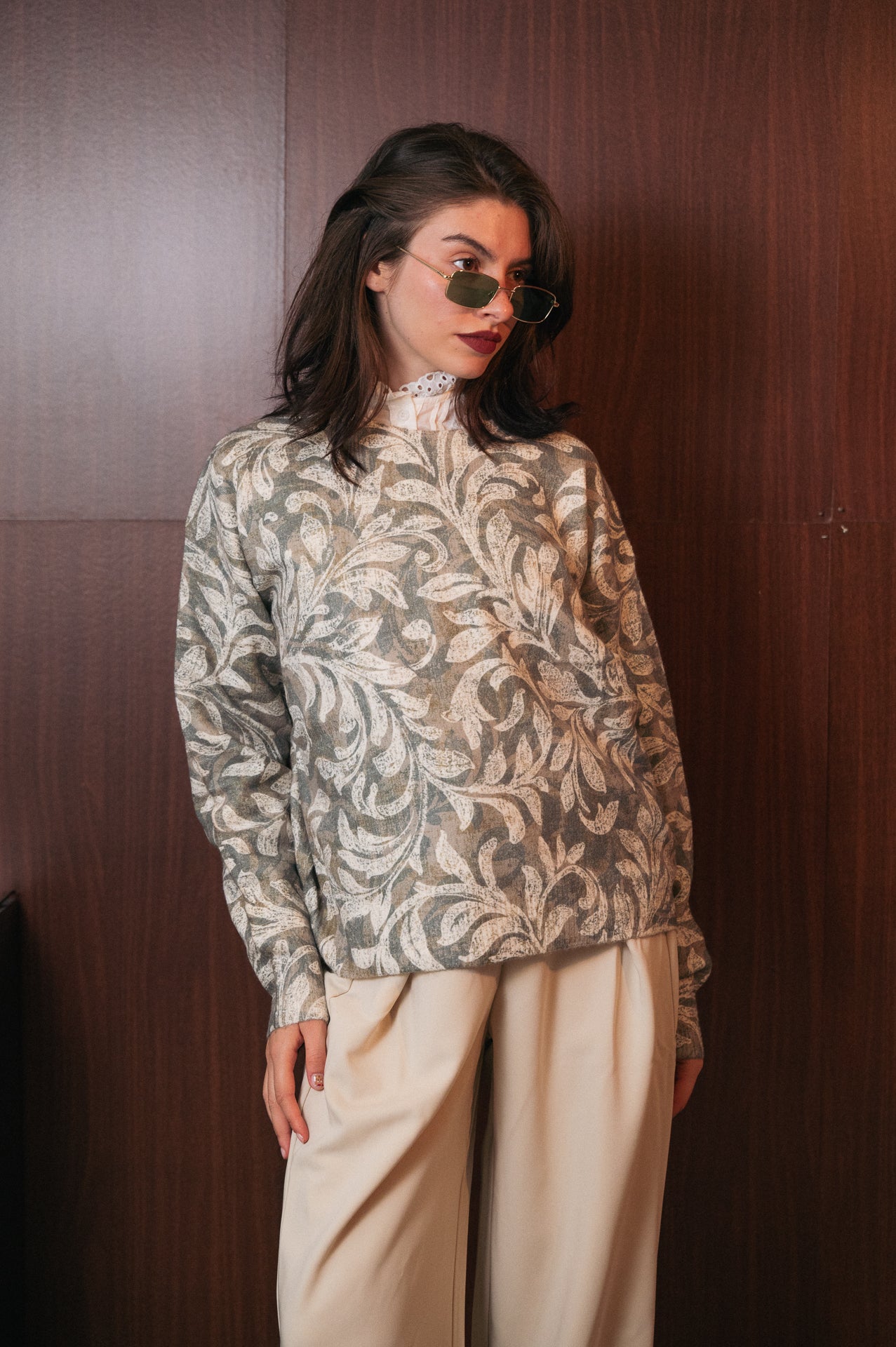 Maglione Emma con stampa a fantasia fiori