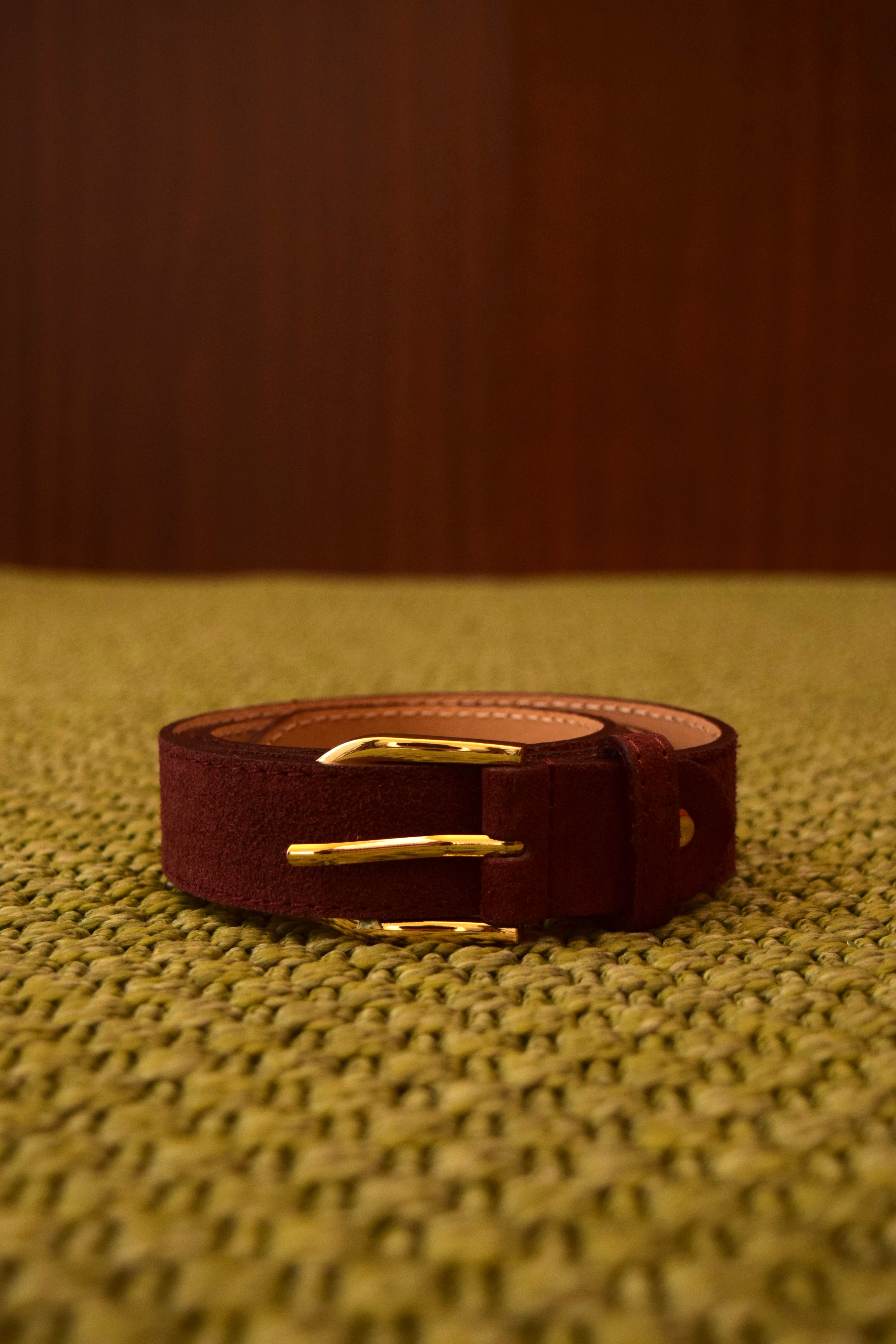 Cintura in camoscio donna bordeaux