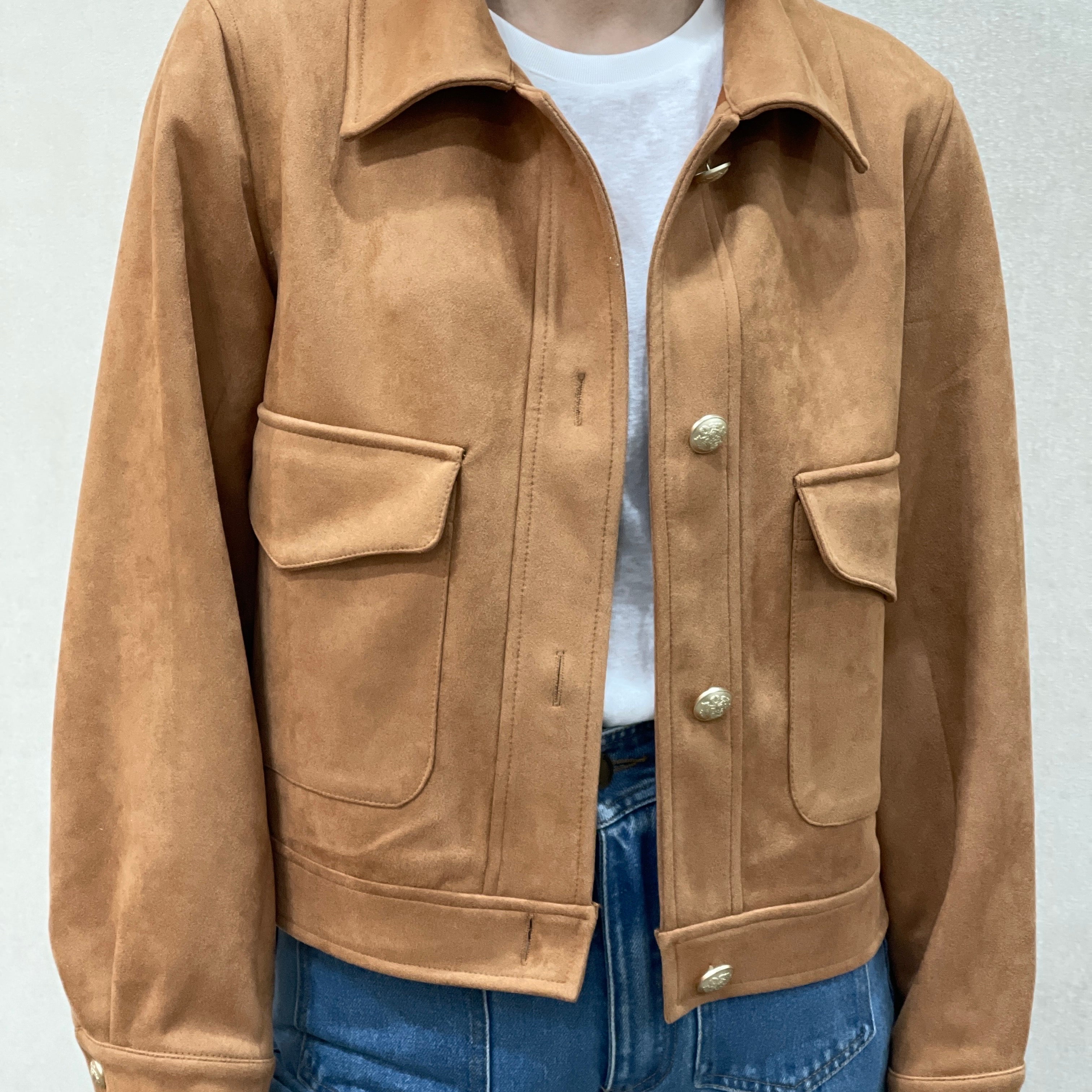 Giacca Camel in camoscio