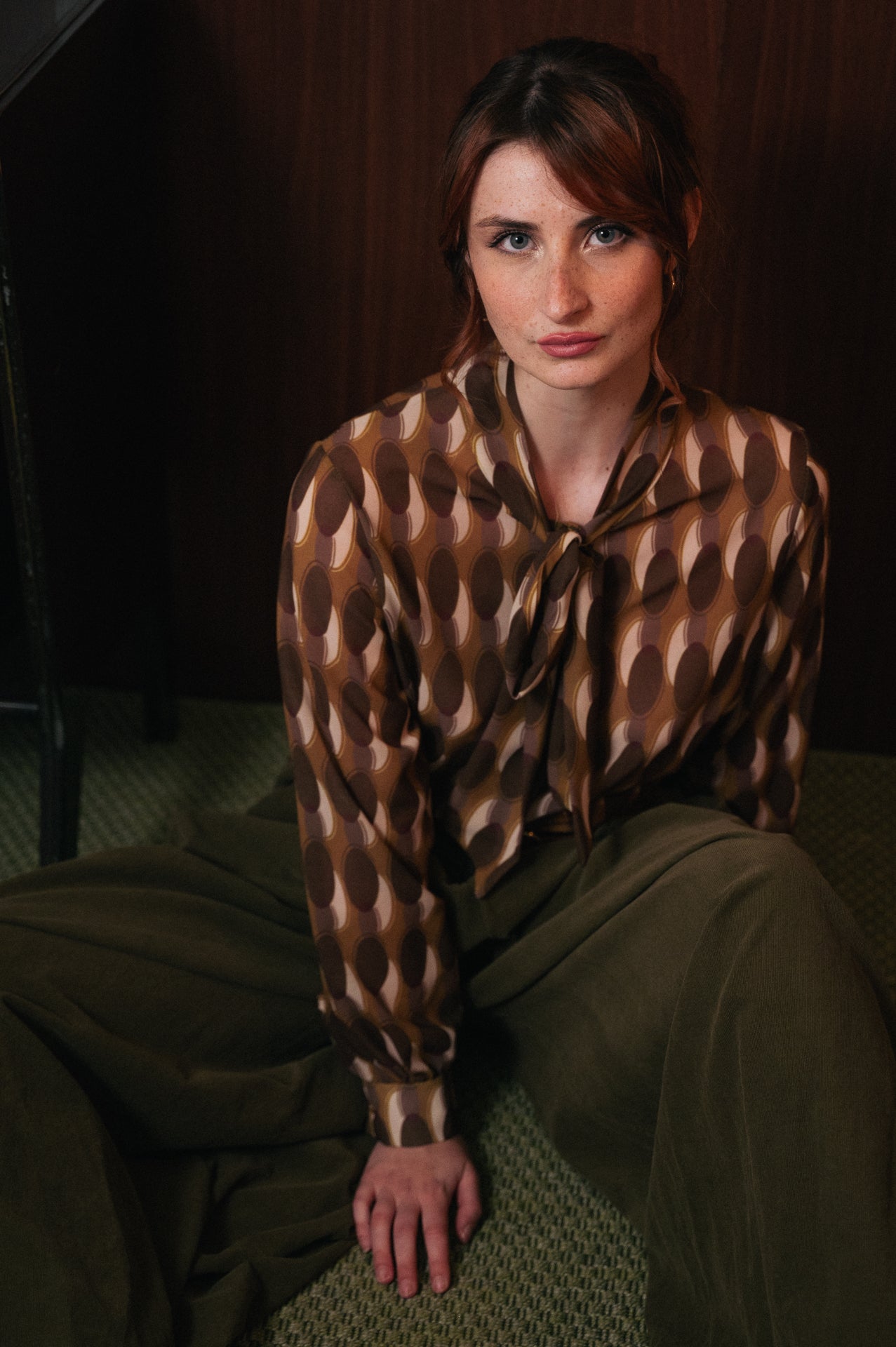 Camicia Donna Fantasia Geometrica | Collo con Fiocco