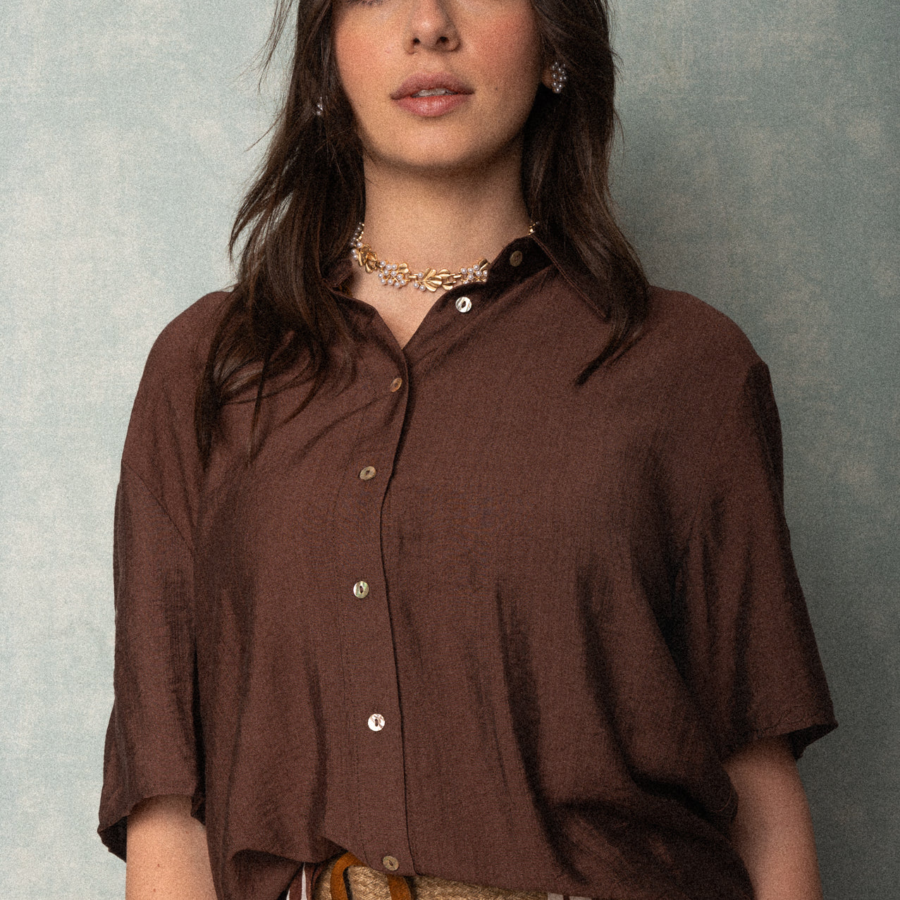 Camicia donna color cioccolato