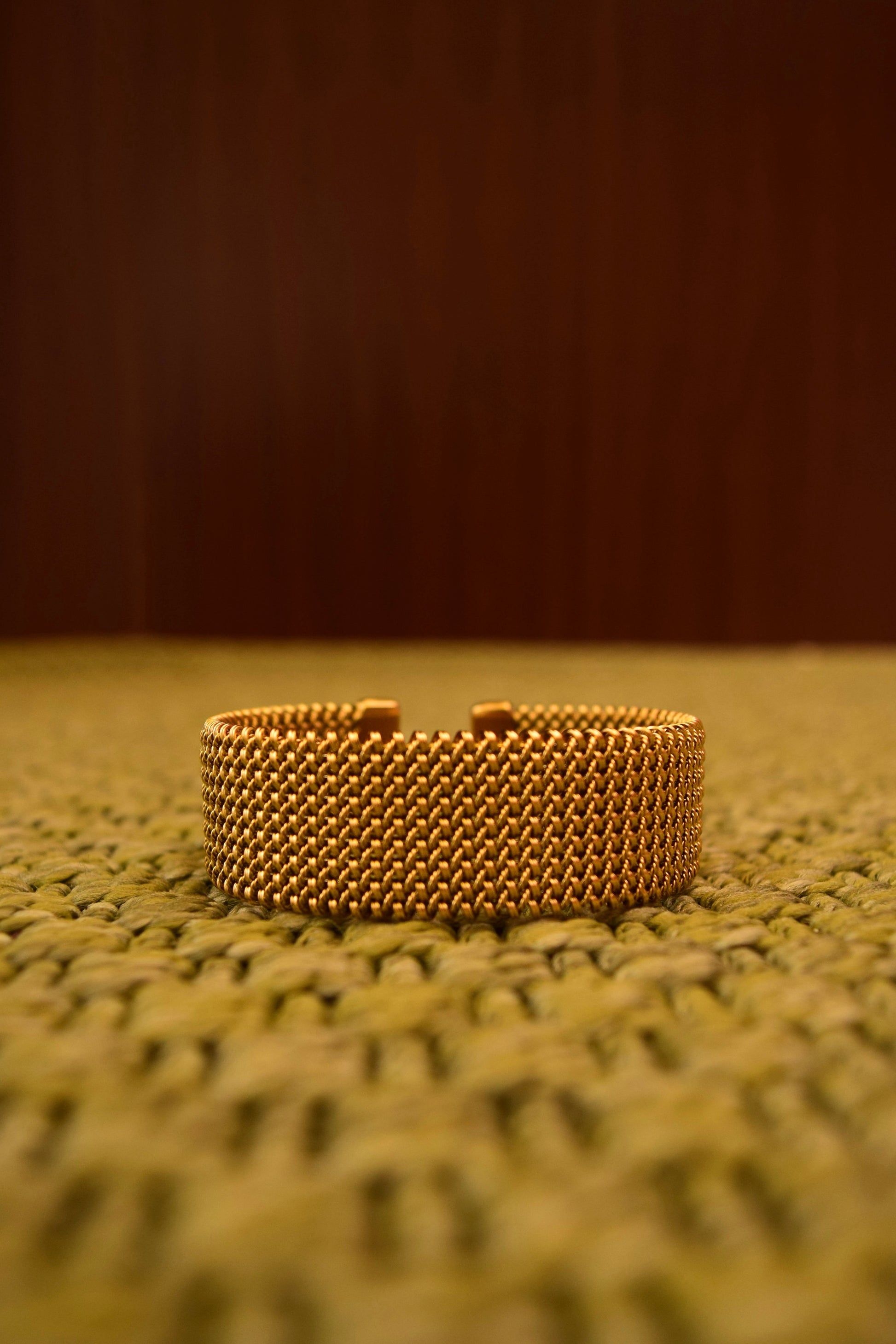 Bracciale in Acciaio Inox Dorato con Maglia Milanaise