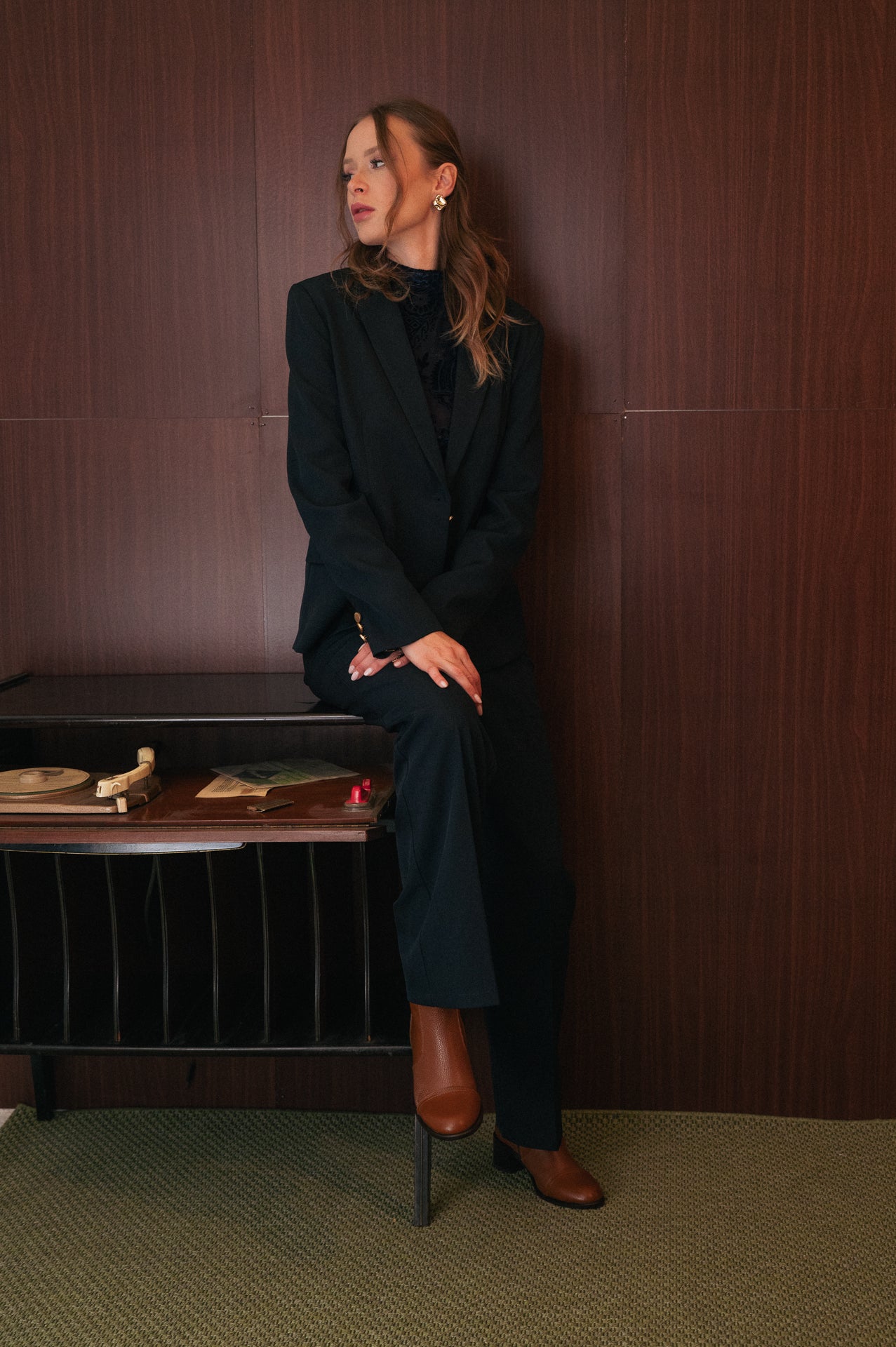 Blazer blu navy con bottone