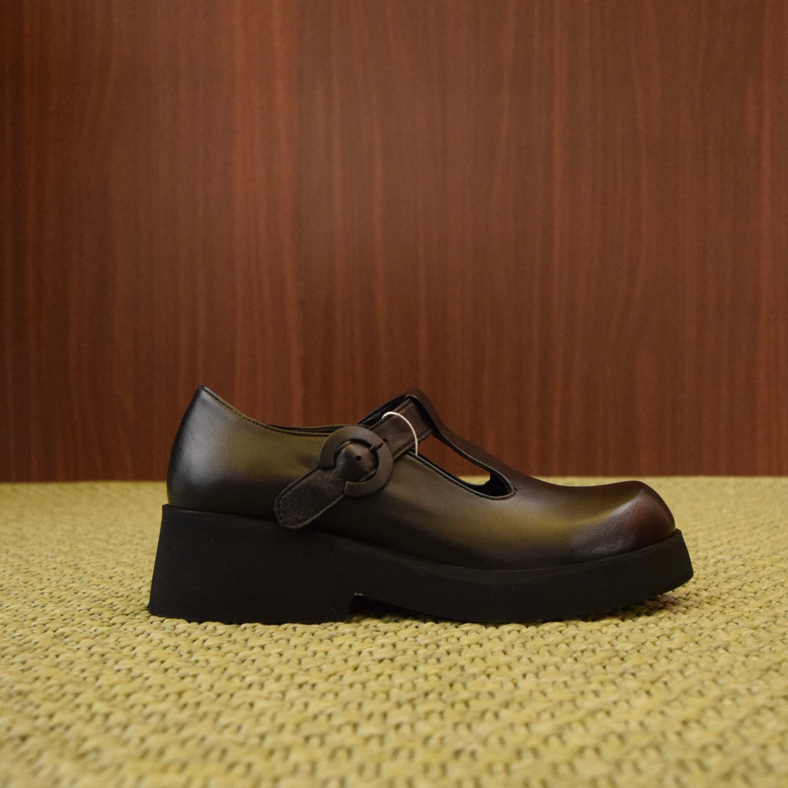 Scarpe Donna T-Bar in Pelle Nera | Zeppa Piattaforma Chunky | Mary Jane