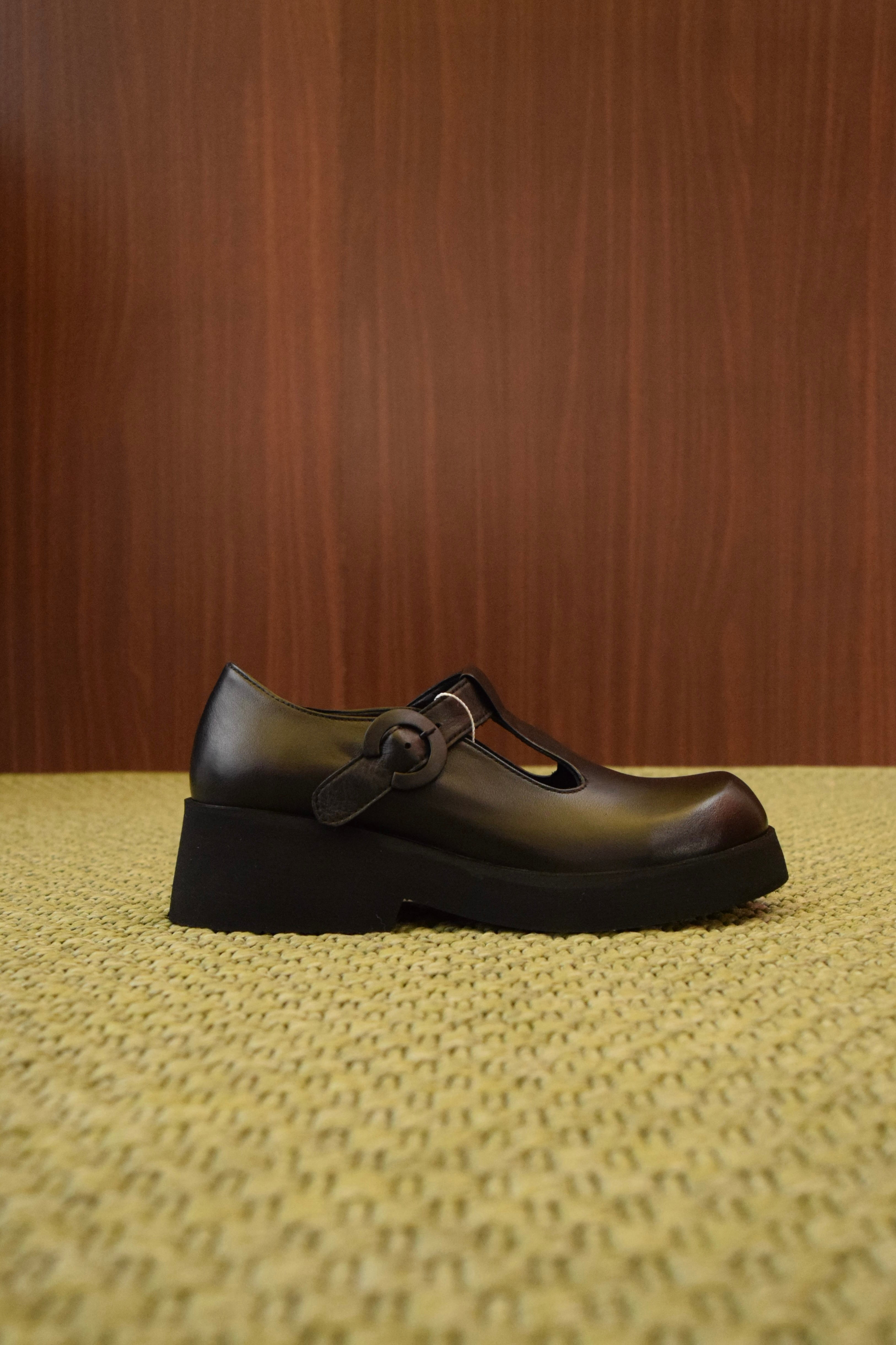 Scarpe Donna T-Bar in Pelle Nera | Zeppa Piattaforma Chunky | Mary Jane