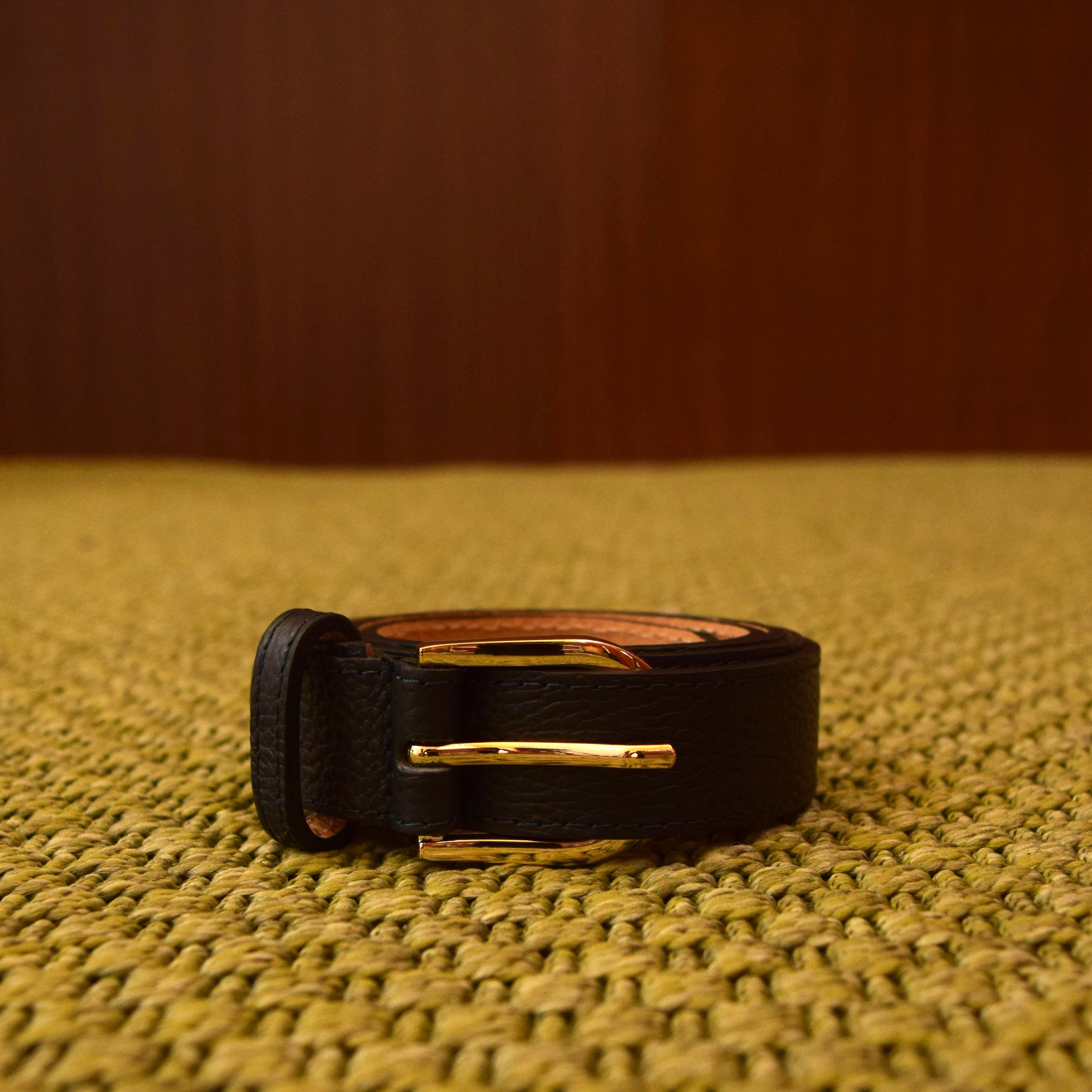 Cintura donna nera in vera pelle
