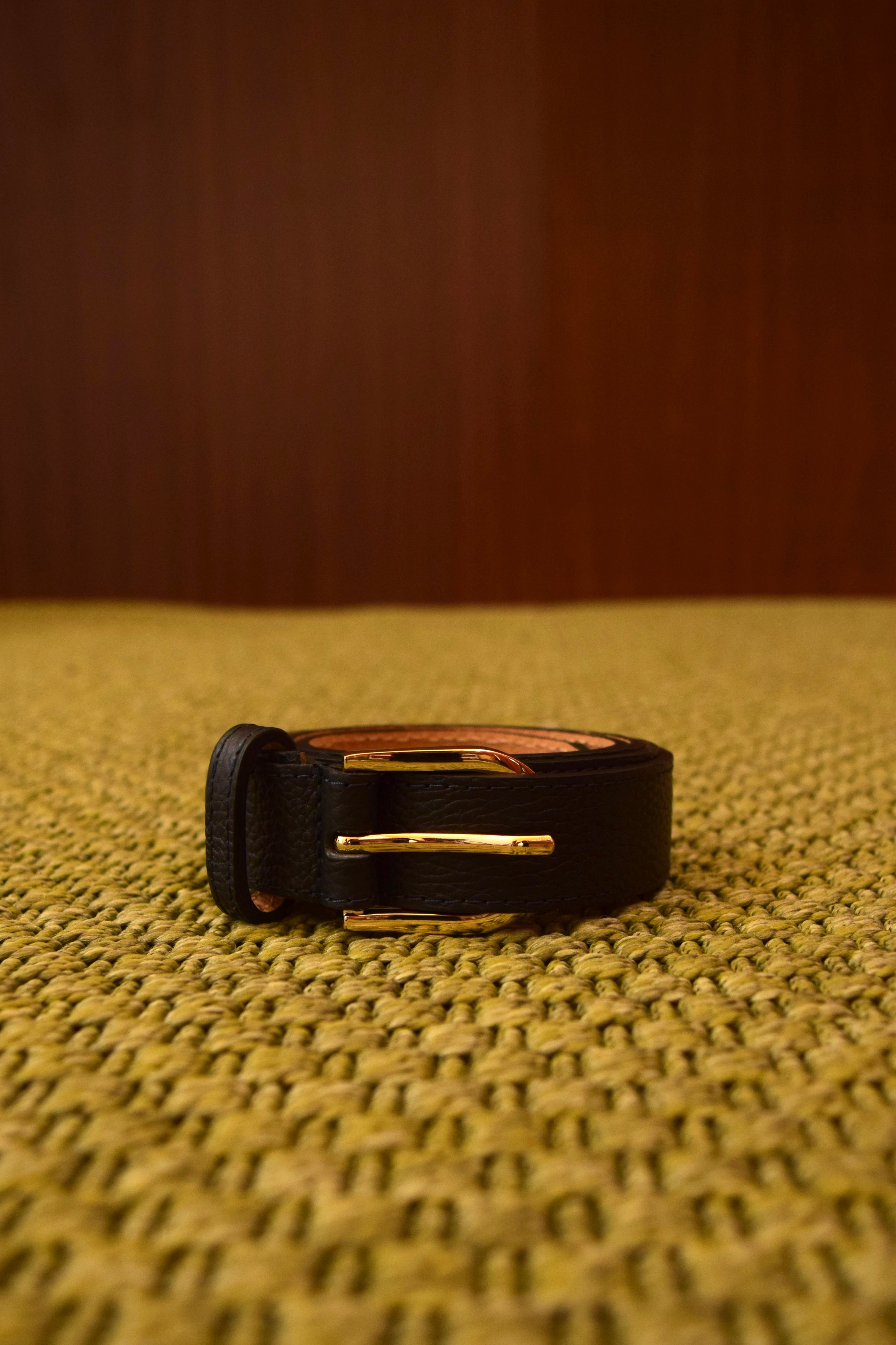 Cintura donna nera in vera pelle