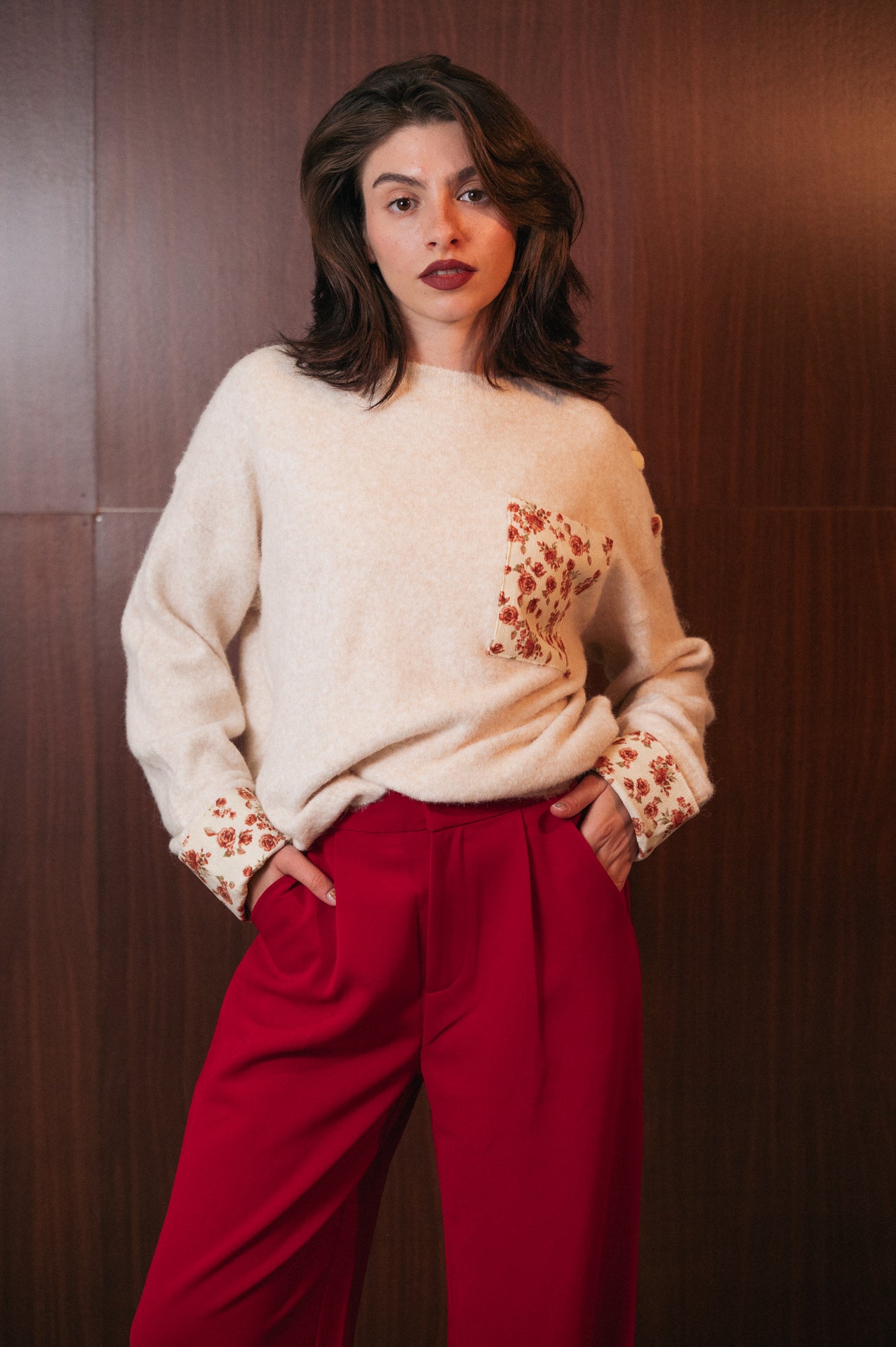 Pantalone Melody a palazzo rosso