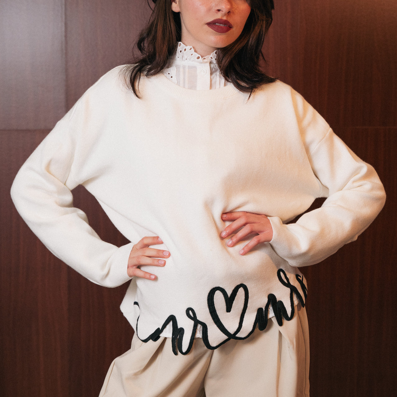 Maglione Nicole con motivo cuore
