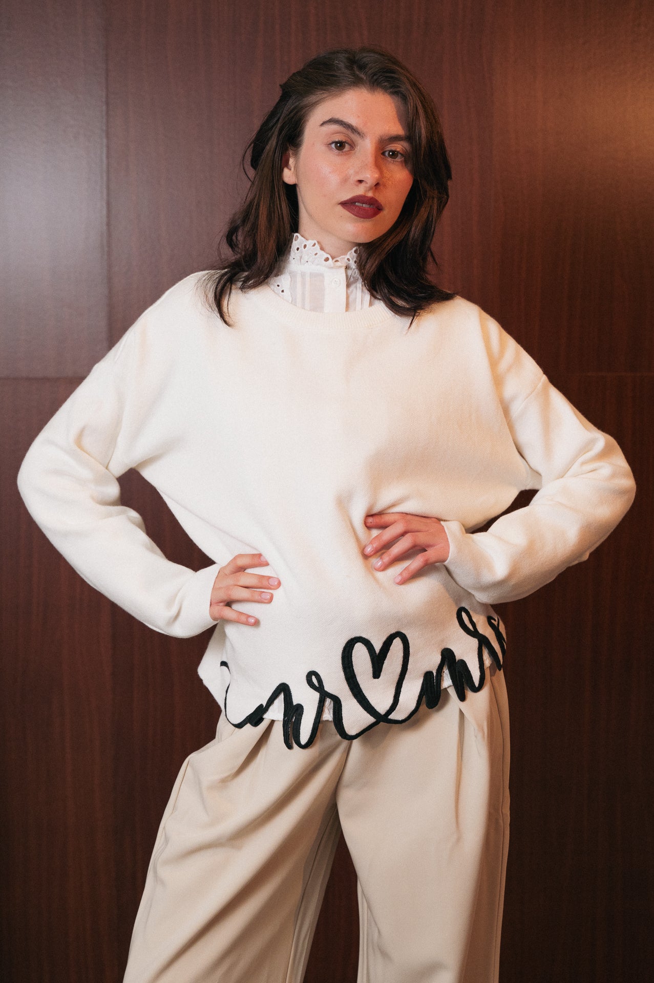 Maglione Nicole con motivo cuore