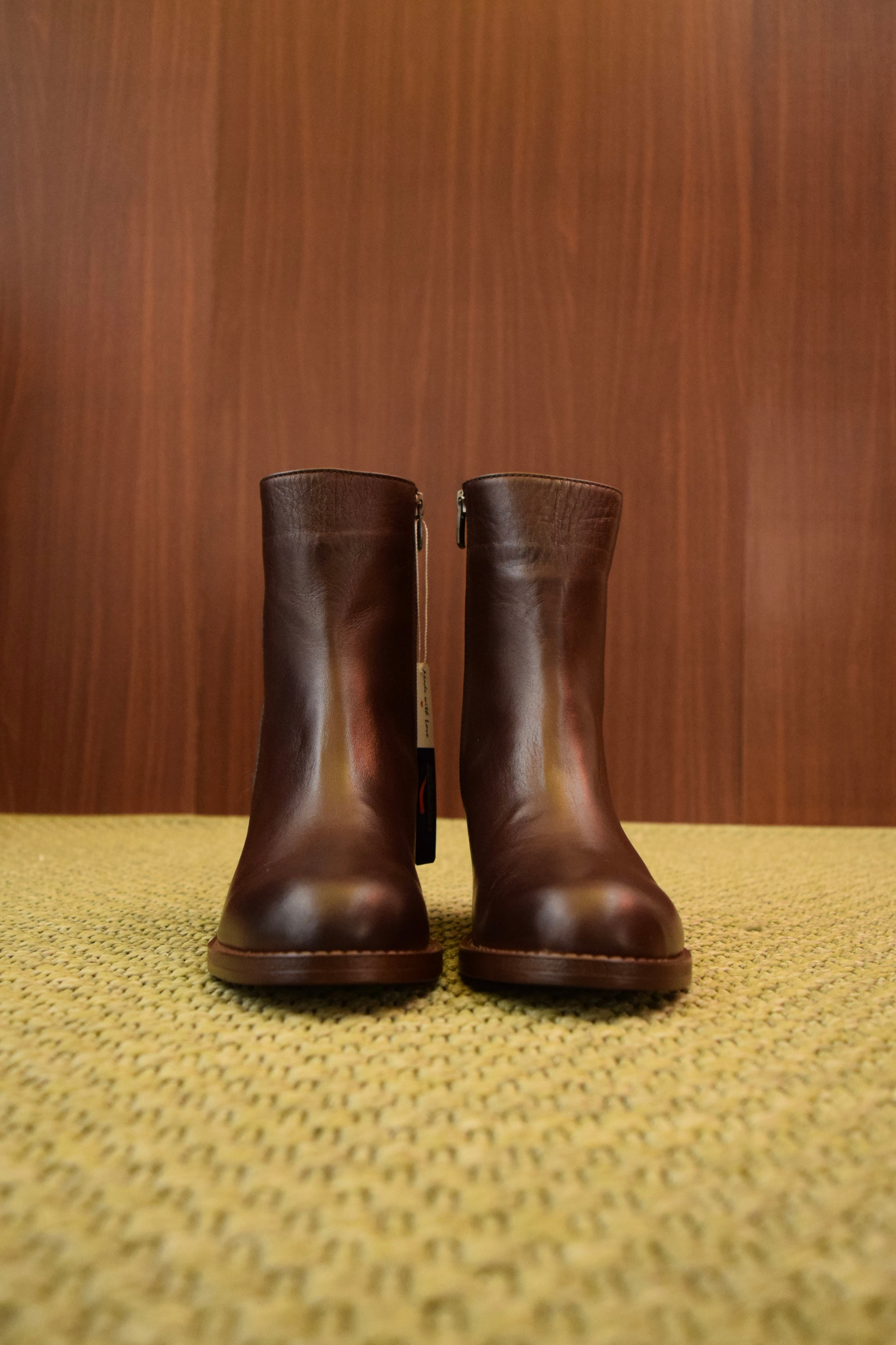 Stivaletti testa di moro Donna in Vera Pelle | Tacco Basso Largo