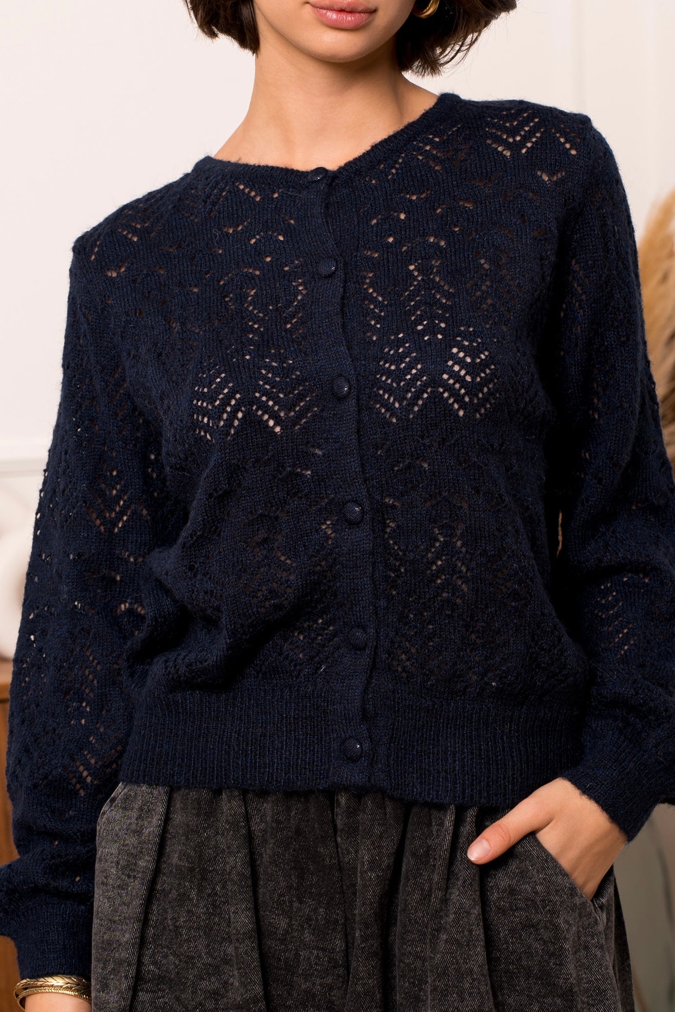 Cardigan Dorothy donna Traforato blu navy