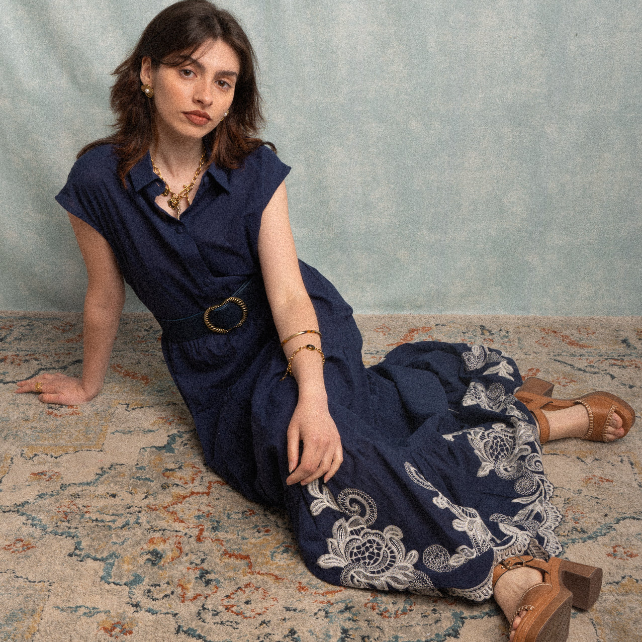 Abito chemisier donna color blu