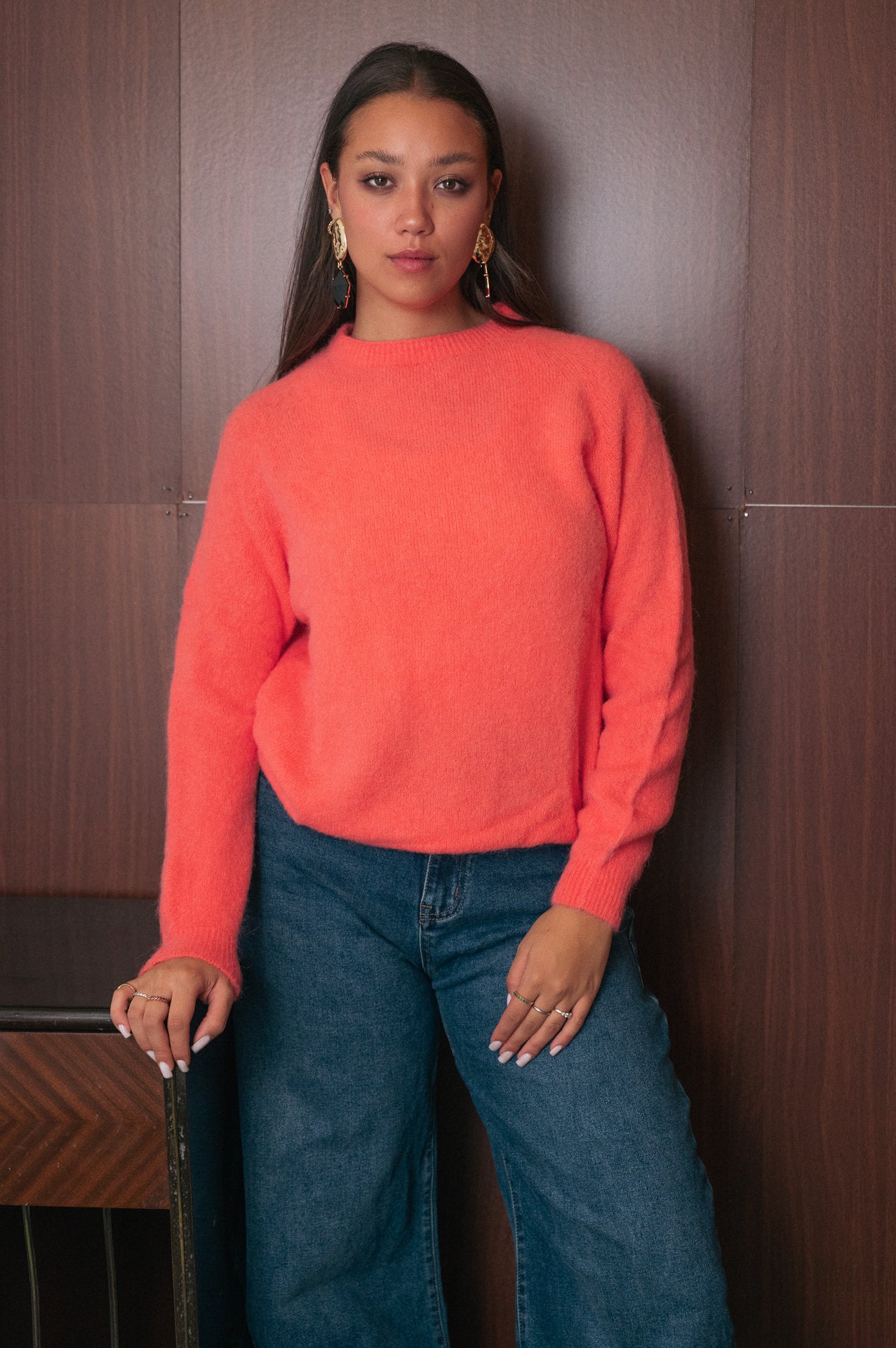 Maglione pesca donna Amelìe misto alpaca e lana | made in Italy