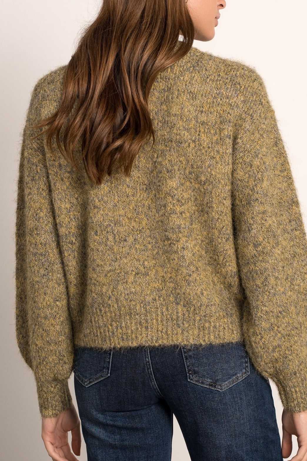 Cardigan Donna in Lana | Verde Mélange Bottoni