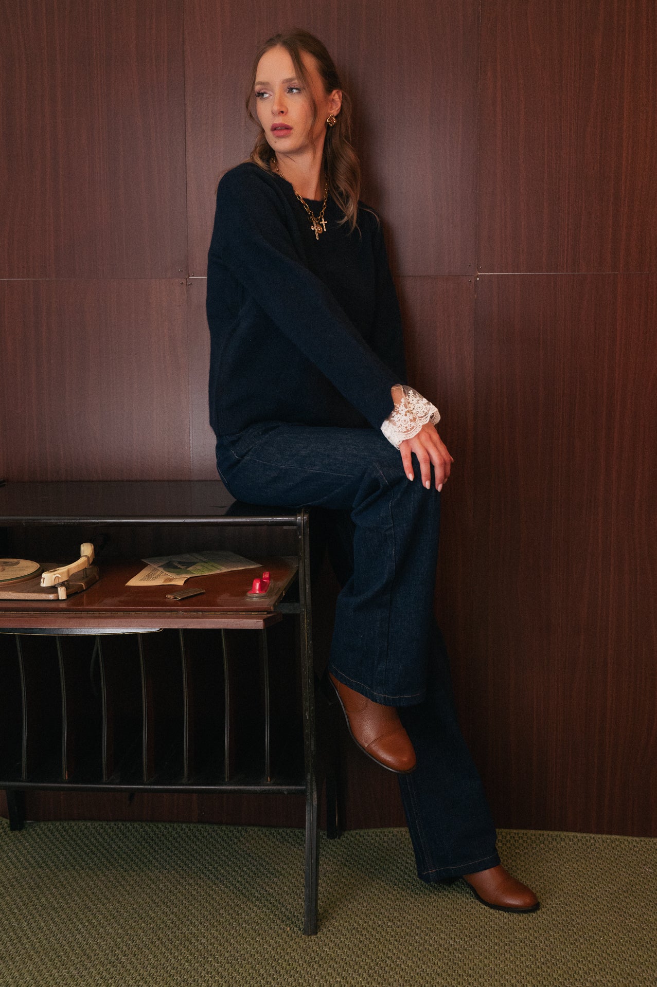 Maglione Donna con Dettagli in Pizzo