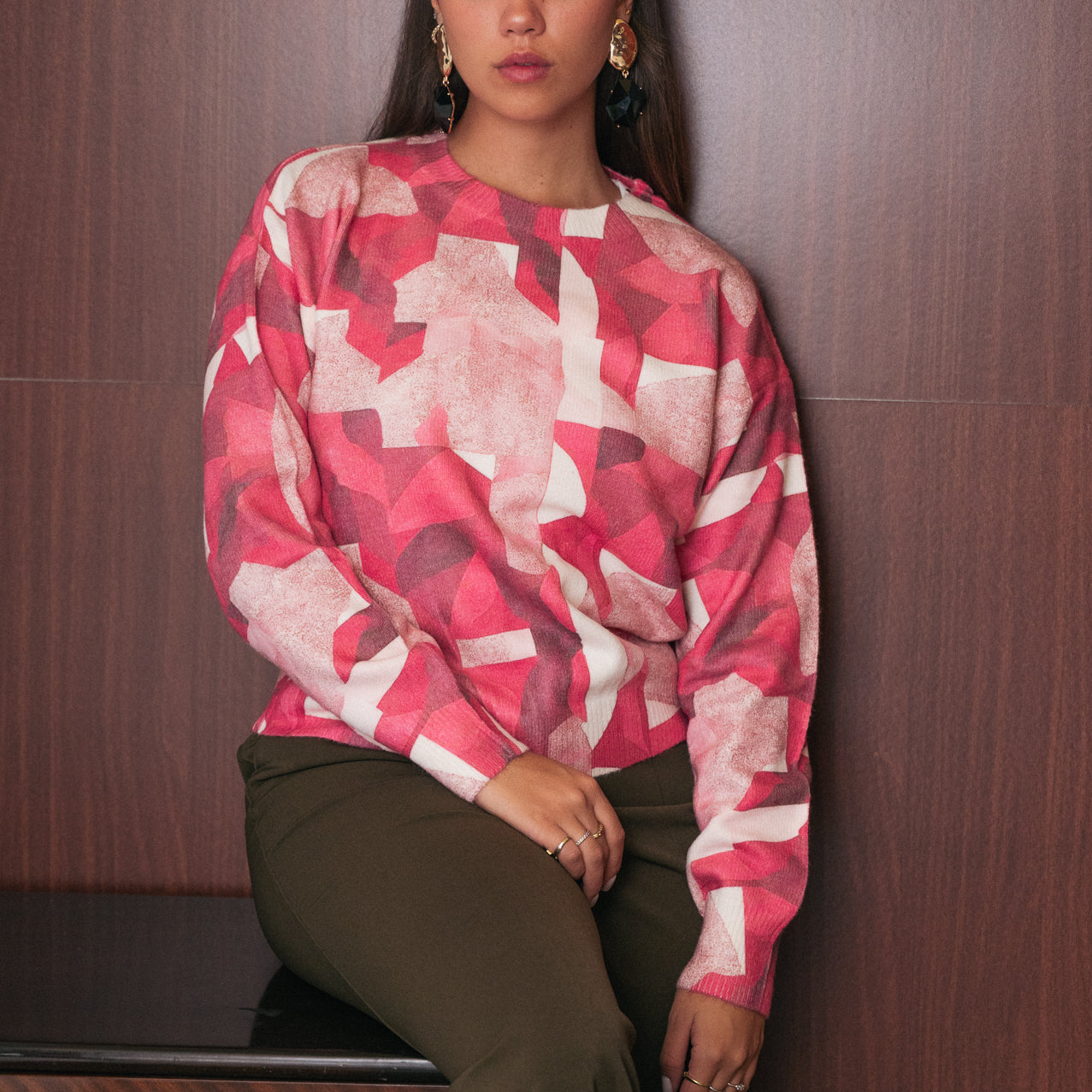 Maglione Emma con stampa a fantasia geometrica
