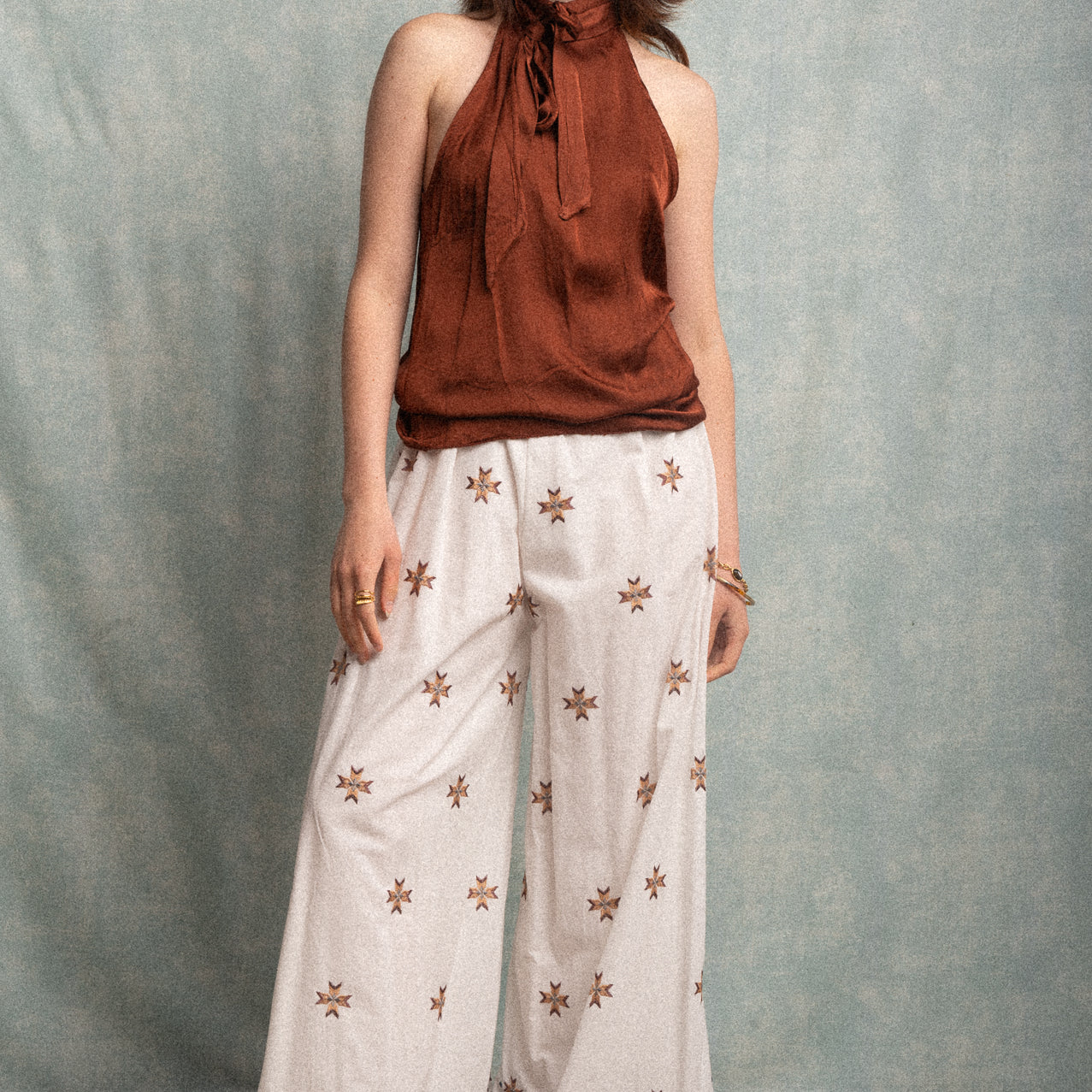 Pantalone palazzo Kate ricamato