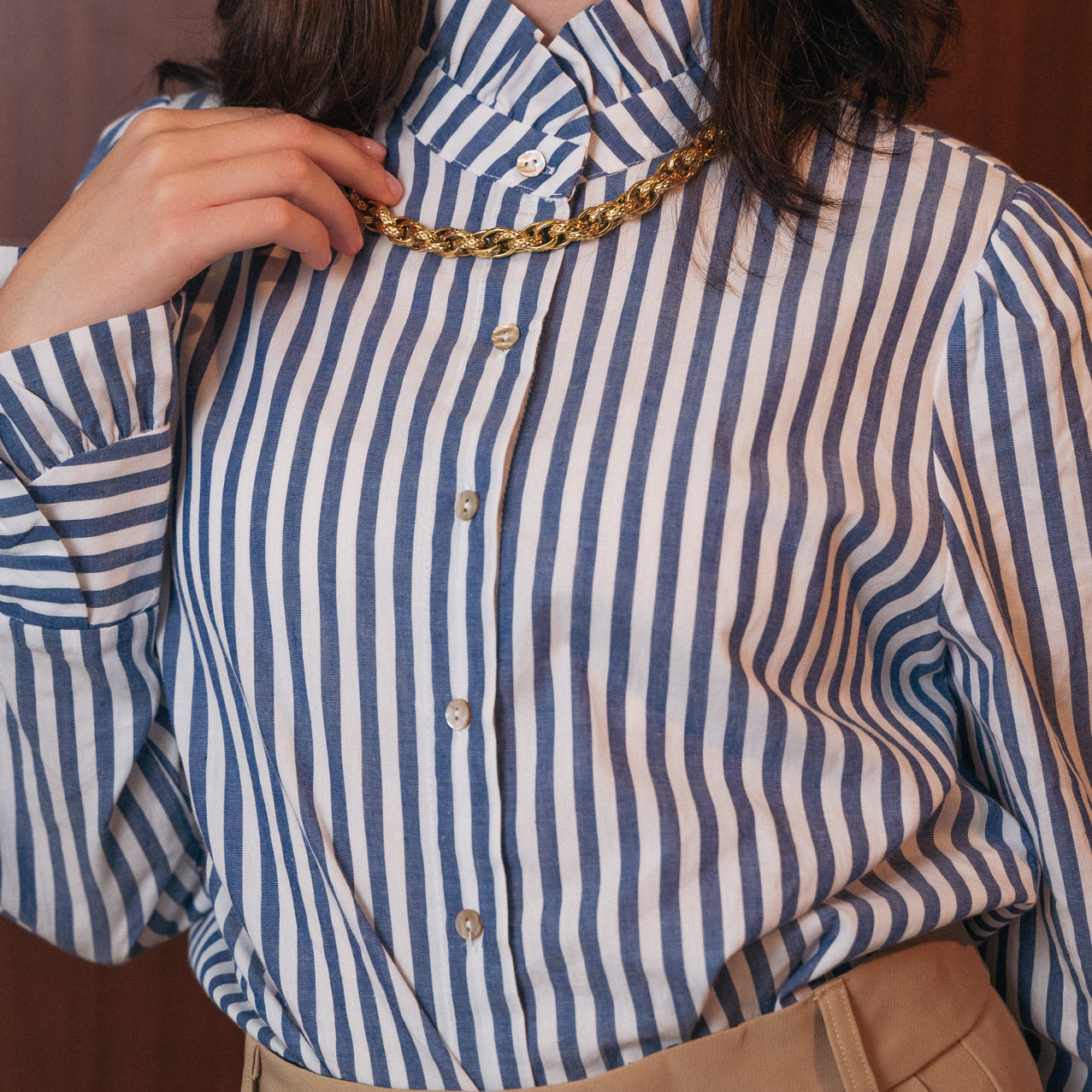 Camicia in cotone a righe