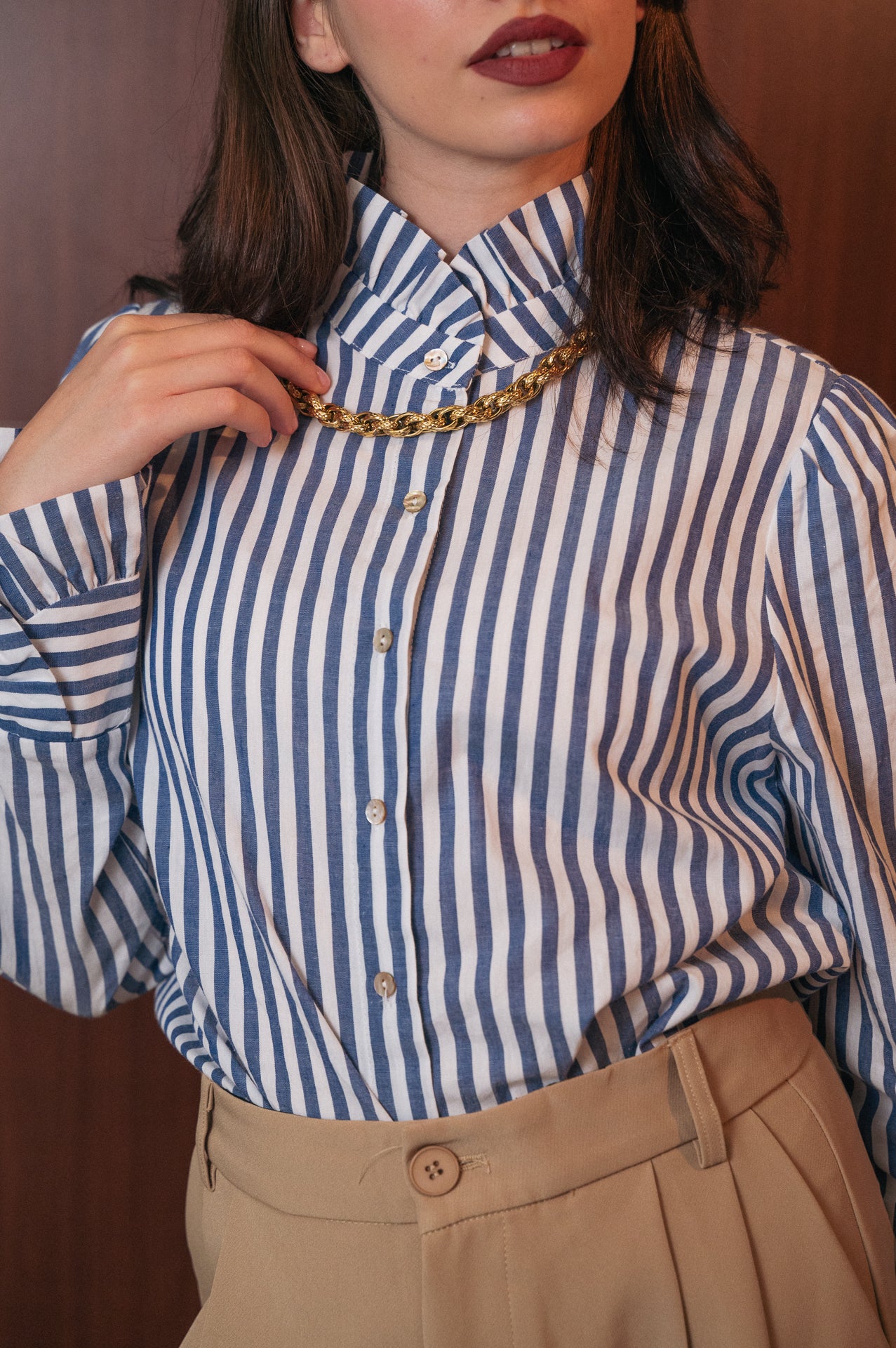 Camicia in cotone a righe