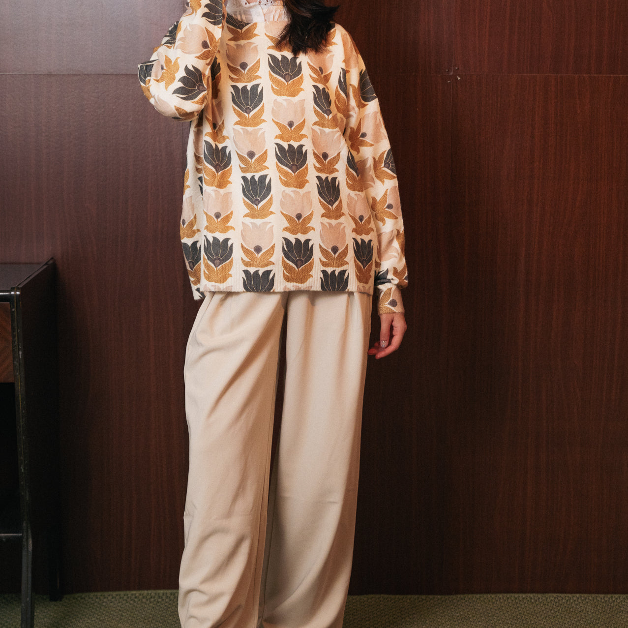 Maglione Emma con stampa a fantasia fiori