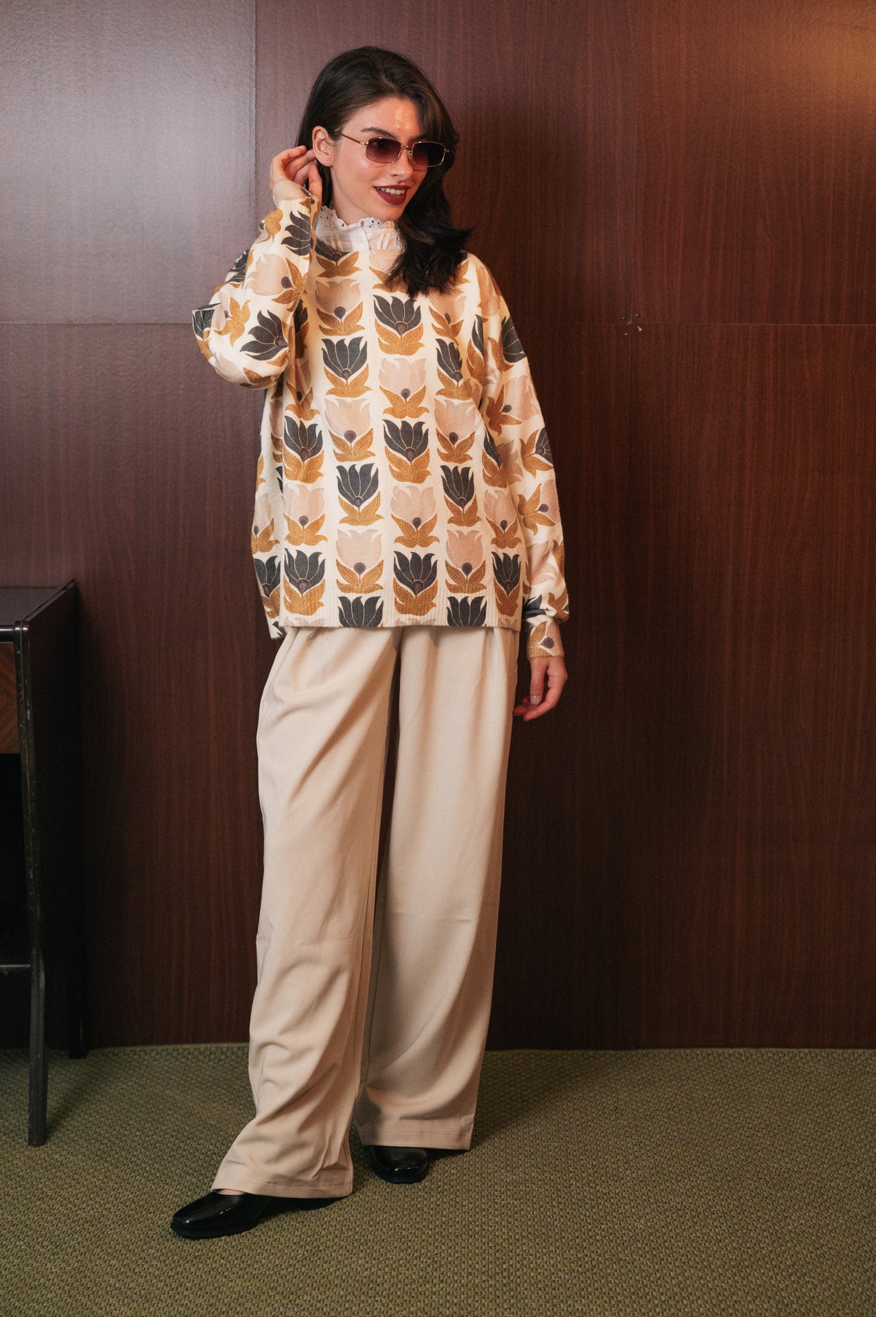 Maglione Emma con stampa a fantasia fiori