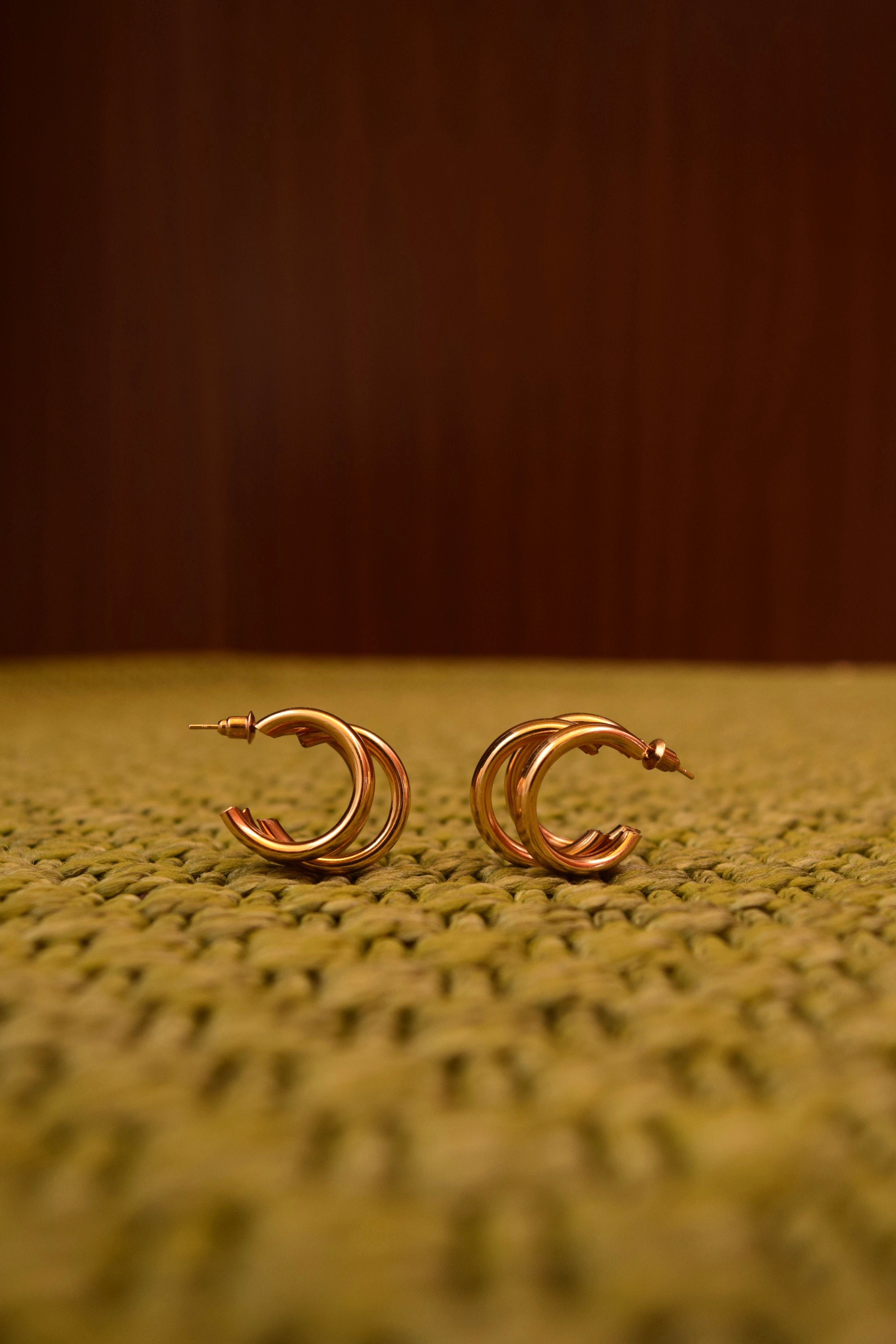 Orecchini color oro 3 cerchi