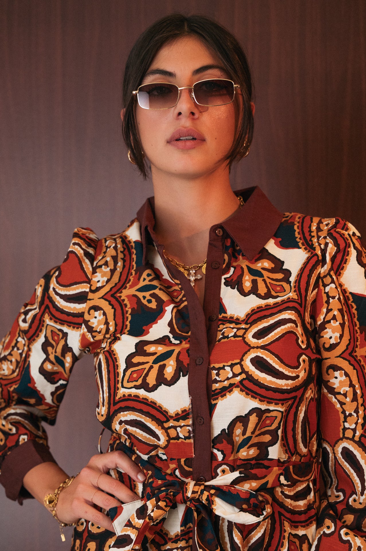 Chemisier Ida Lunga con Stampa Paisley Vintage