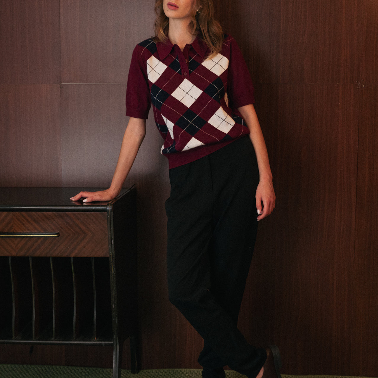 Pantalone palazzo nero vita alta