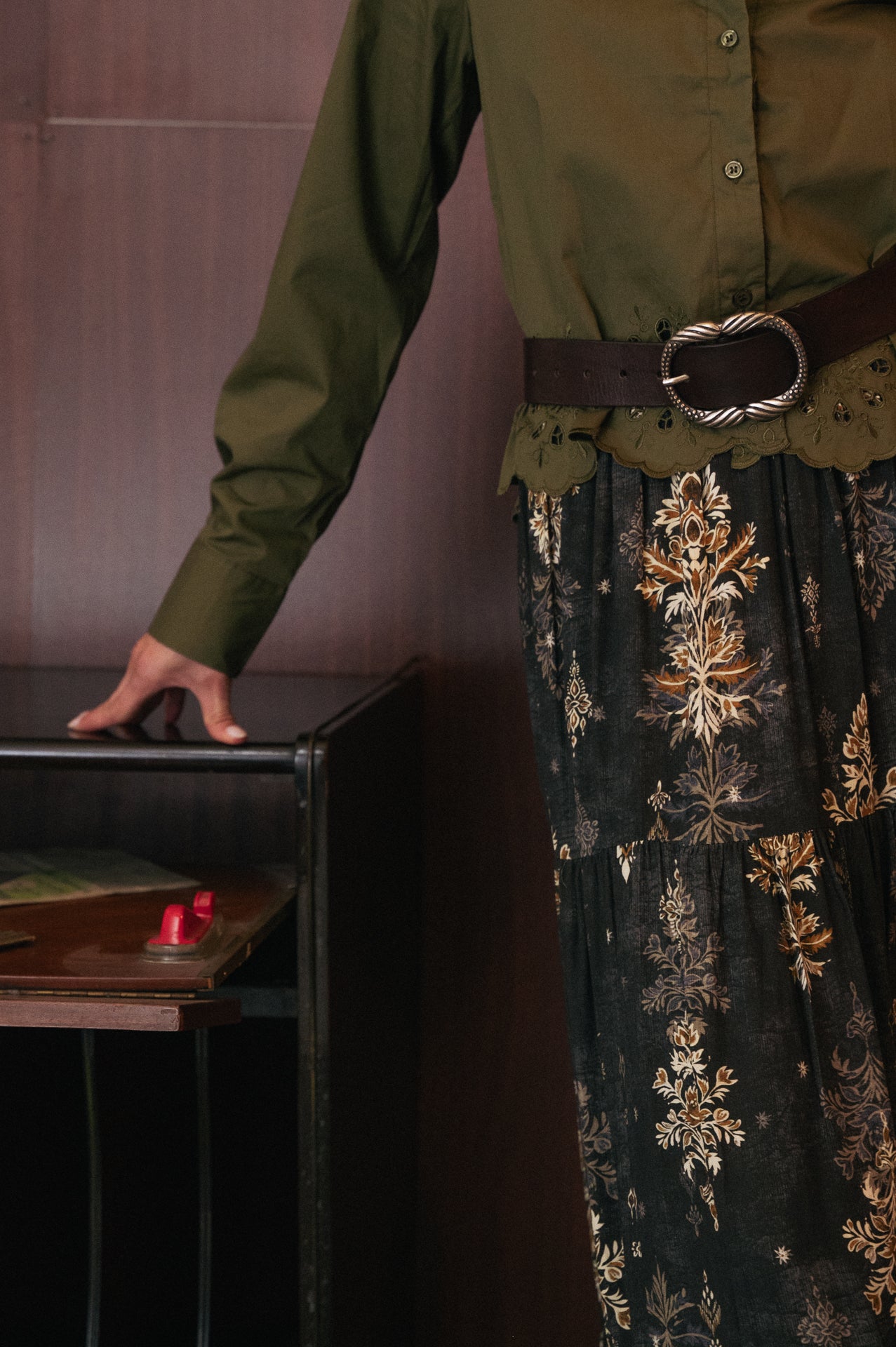 Gonna boho verde alpino a fantasia