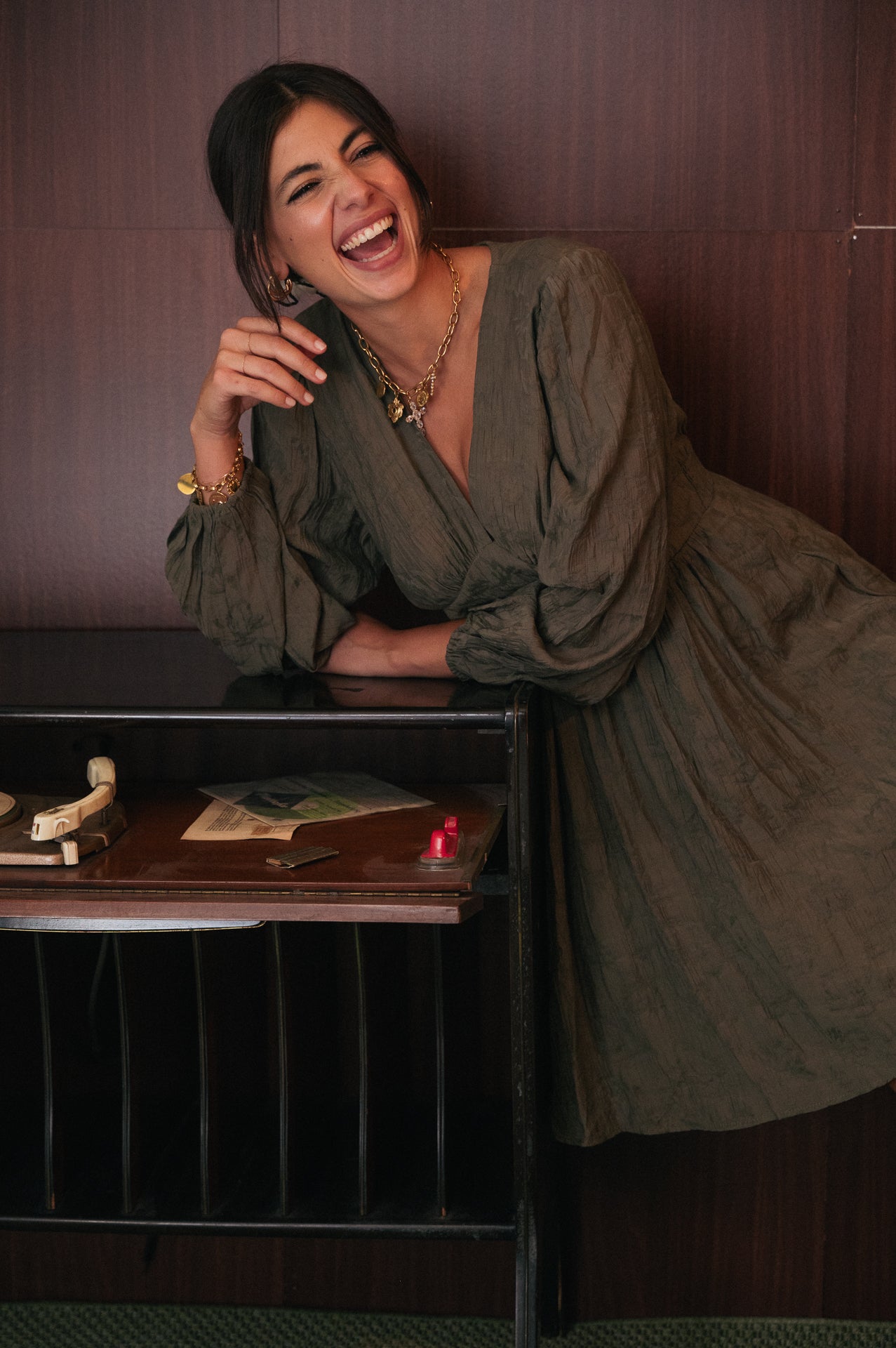 Abito corto Miki verde kaki