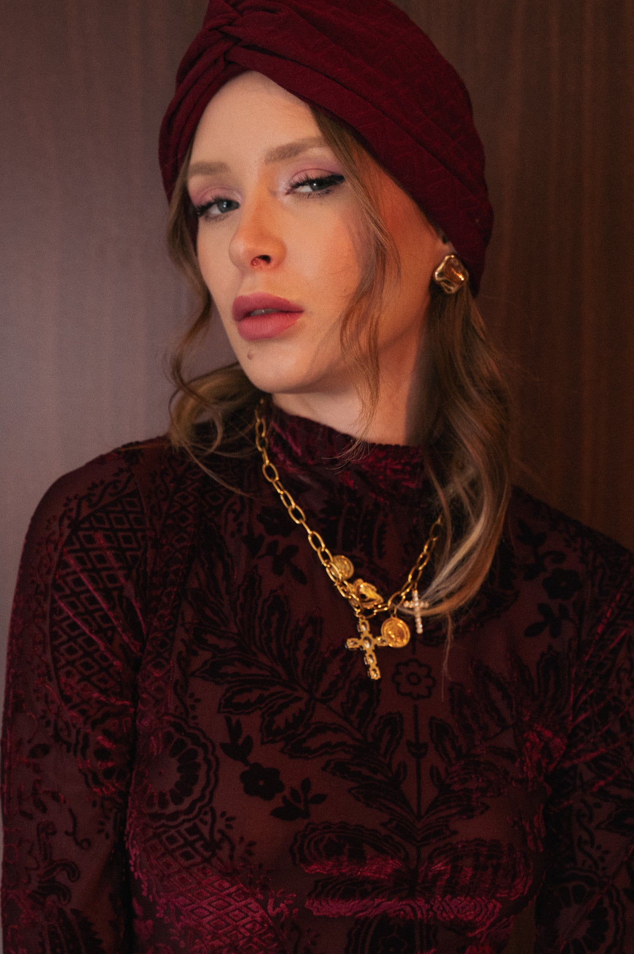 Body bordeaux in Velluto Devoré