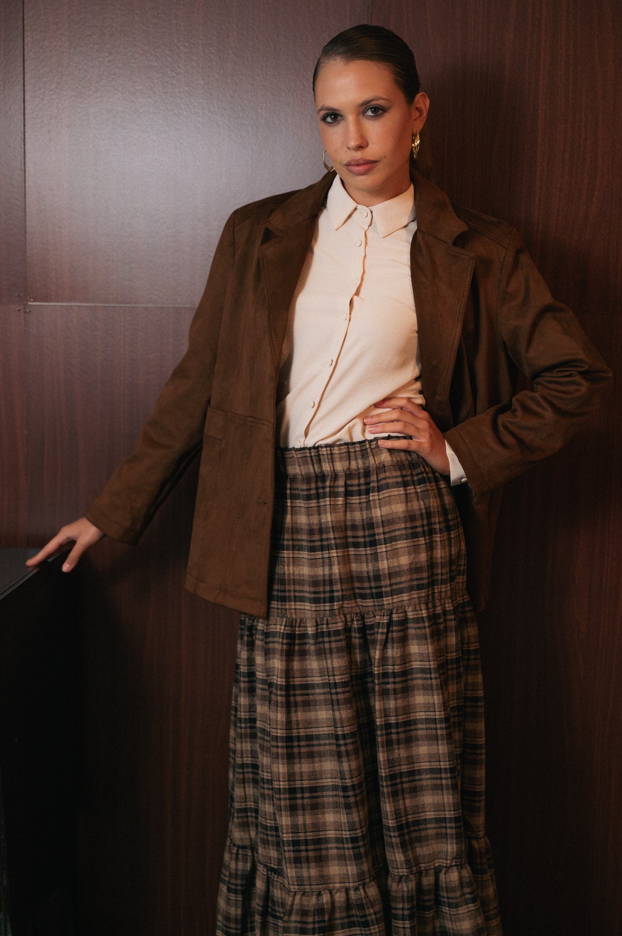 Giacca Donna Finta Suede choco | Velina Interna