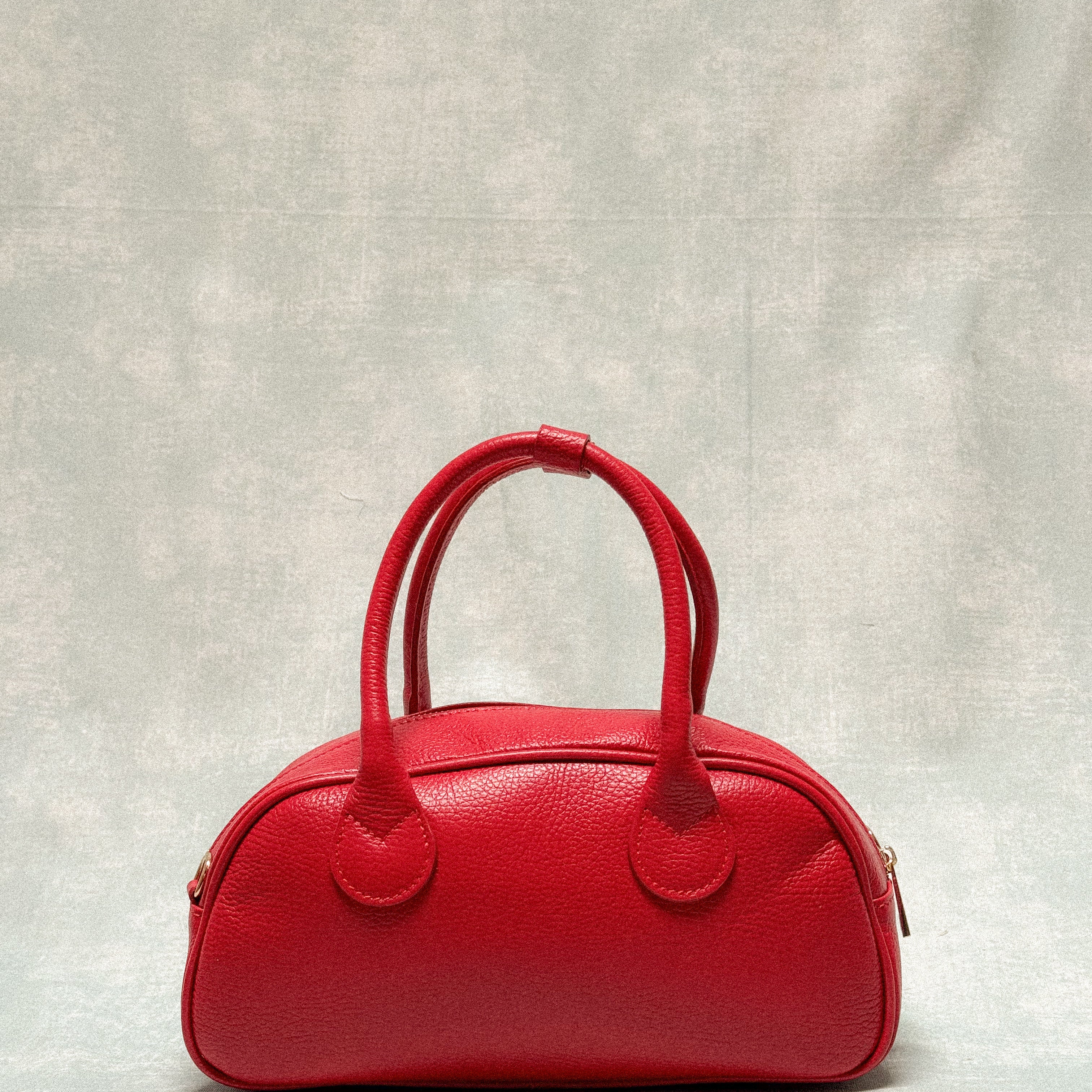 Borsa rossa in vera pelle con tracolla