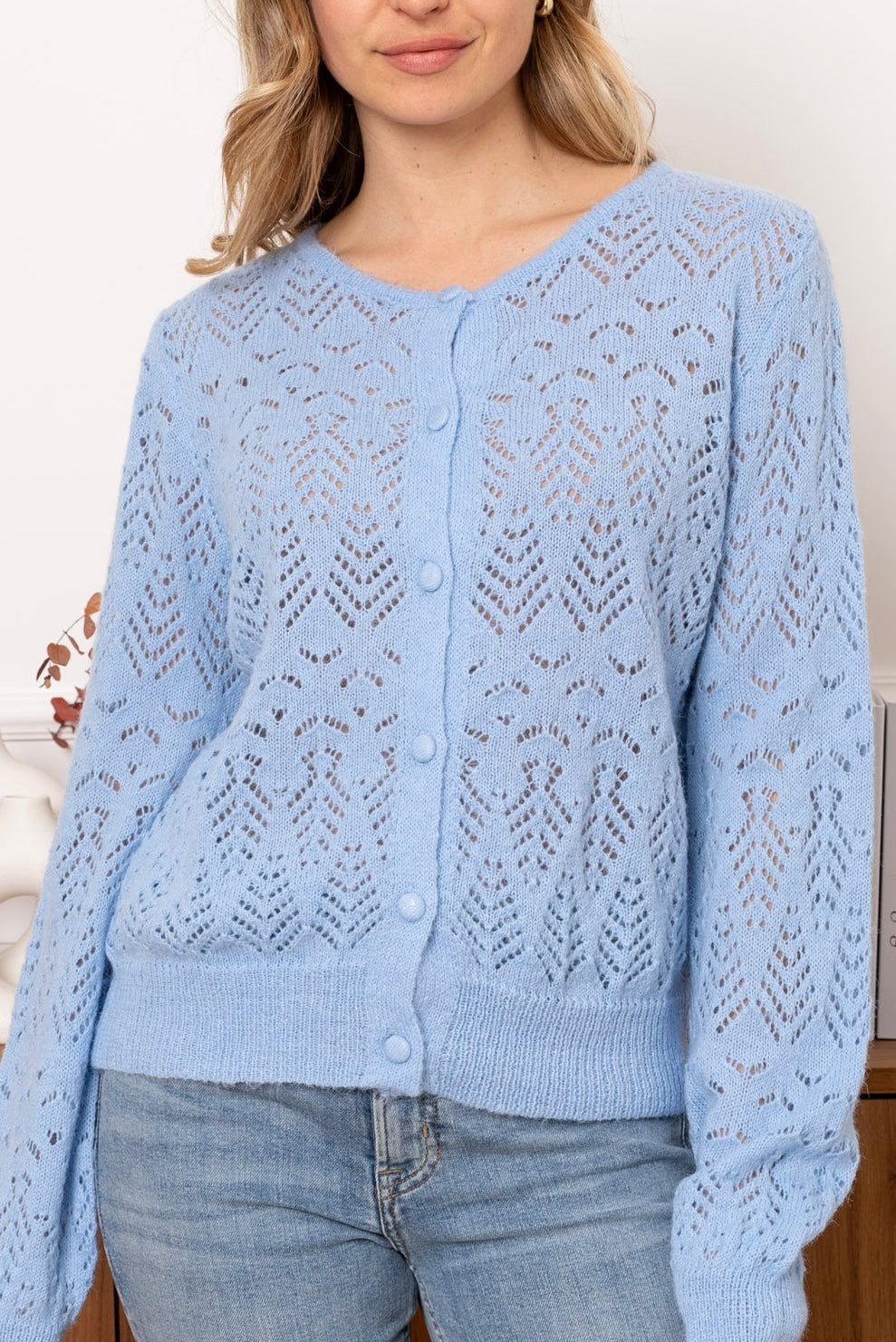 Cardigan Dorothy donna Traforato Azzurro