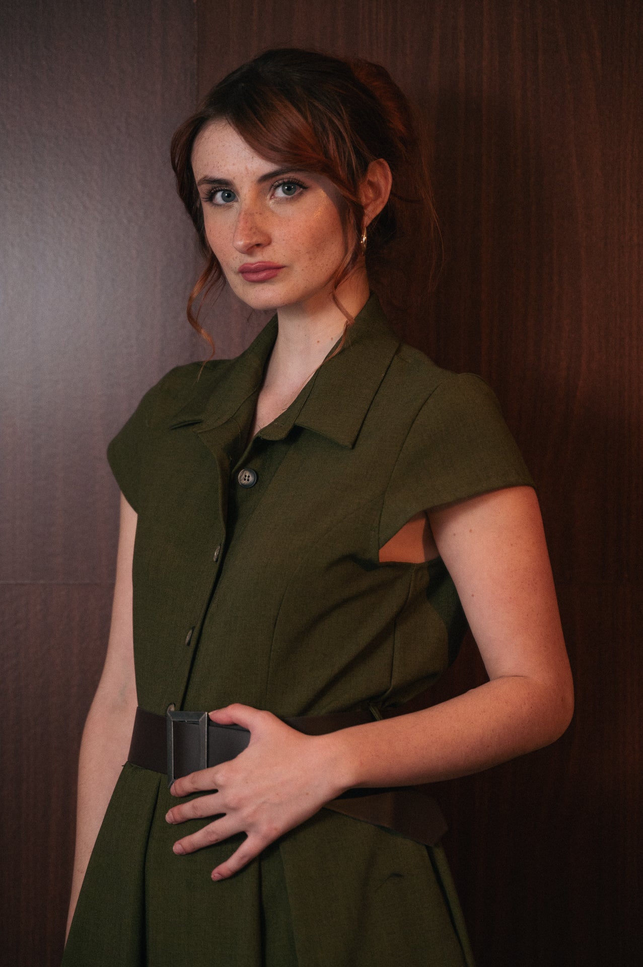 Abito Chemisier Lungo Donna | verde oliva