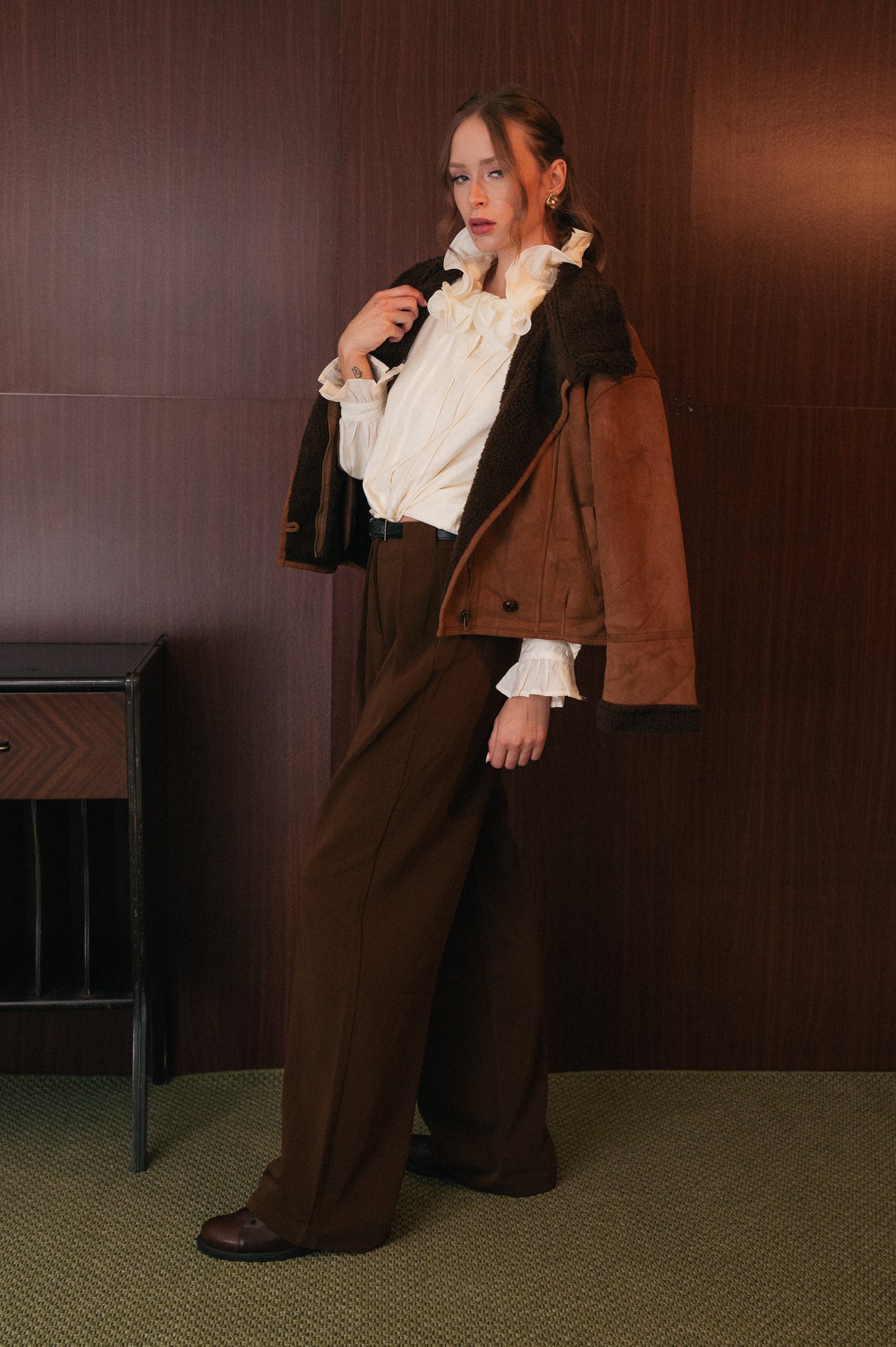 Giacca in Montone Imbottito con Colletto