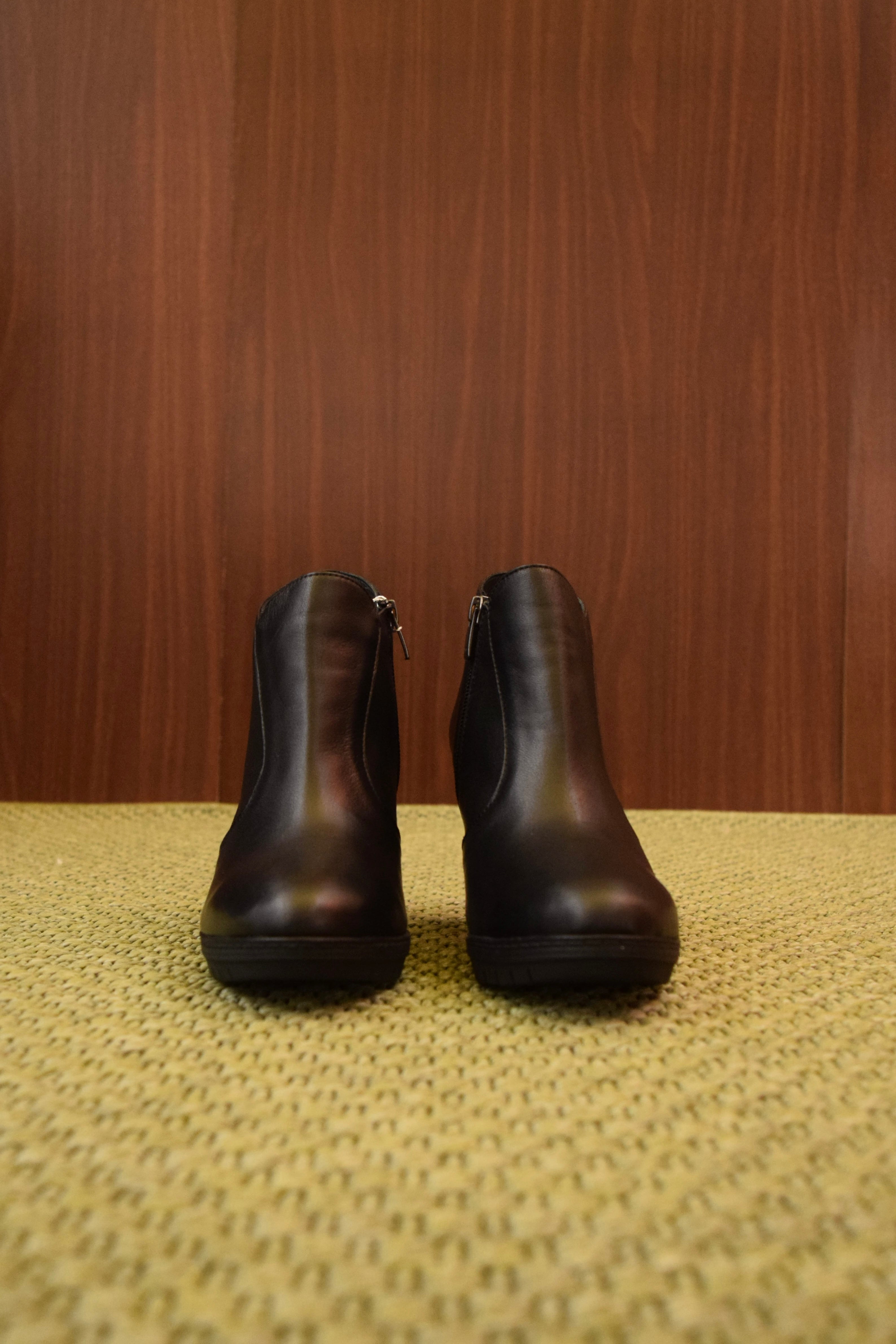 Tronchetti Neri Donna in Vera Pelle | Stivaletti Tacco Alto Largo Eleganti