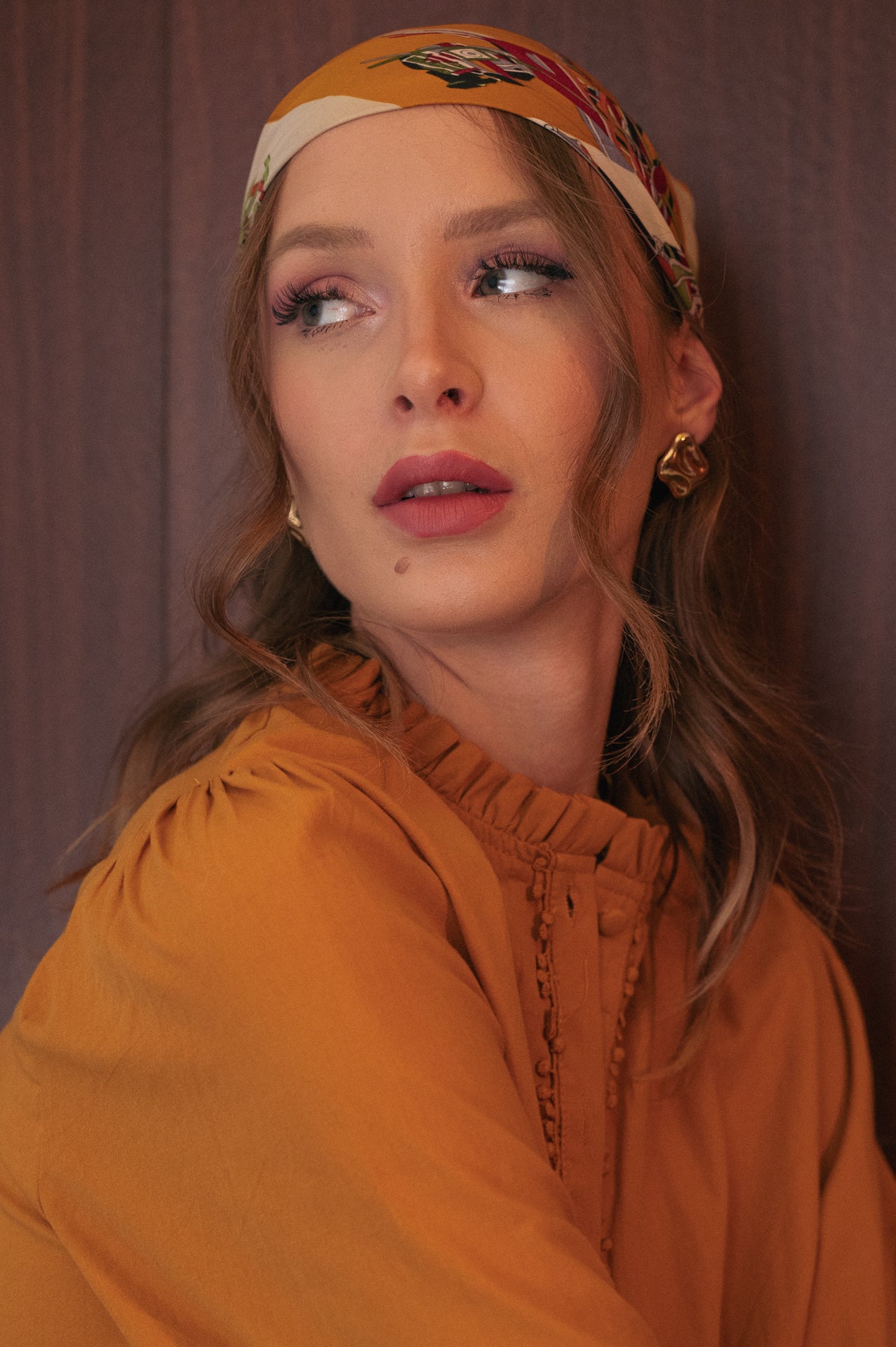 Camicia Clodette mustard con ricami