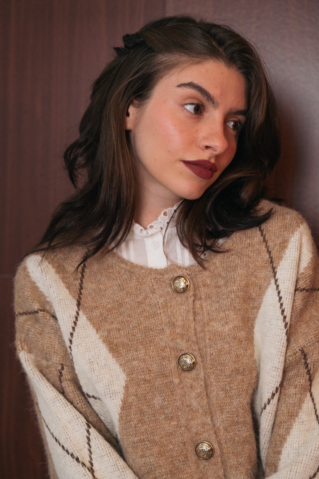 Cardigan donna motivo a rombi