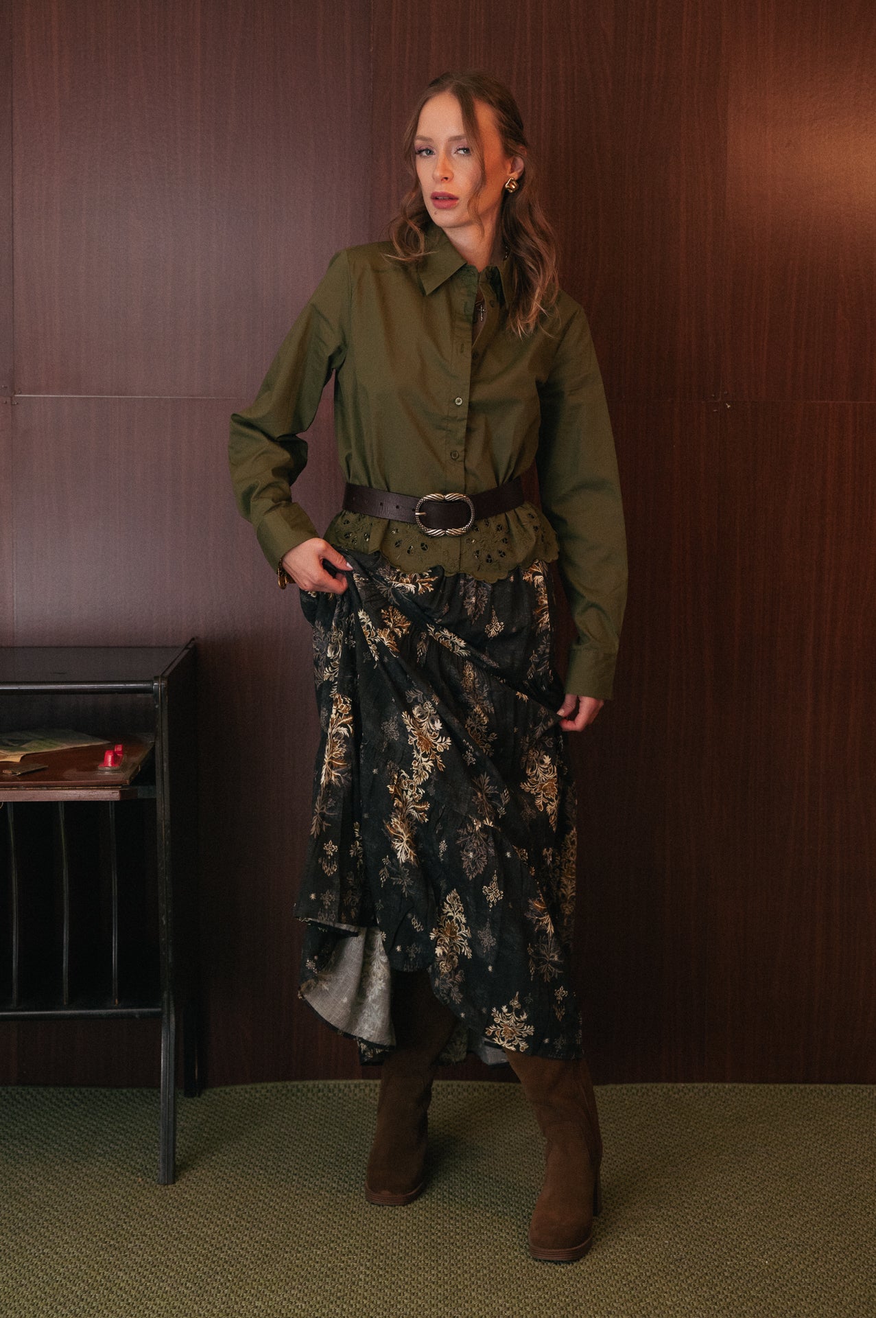 Gonna boho verde alpino a fantasia