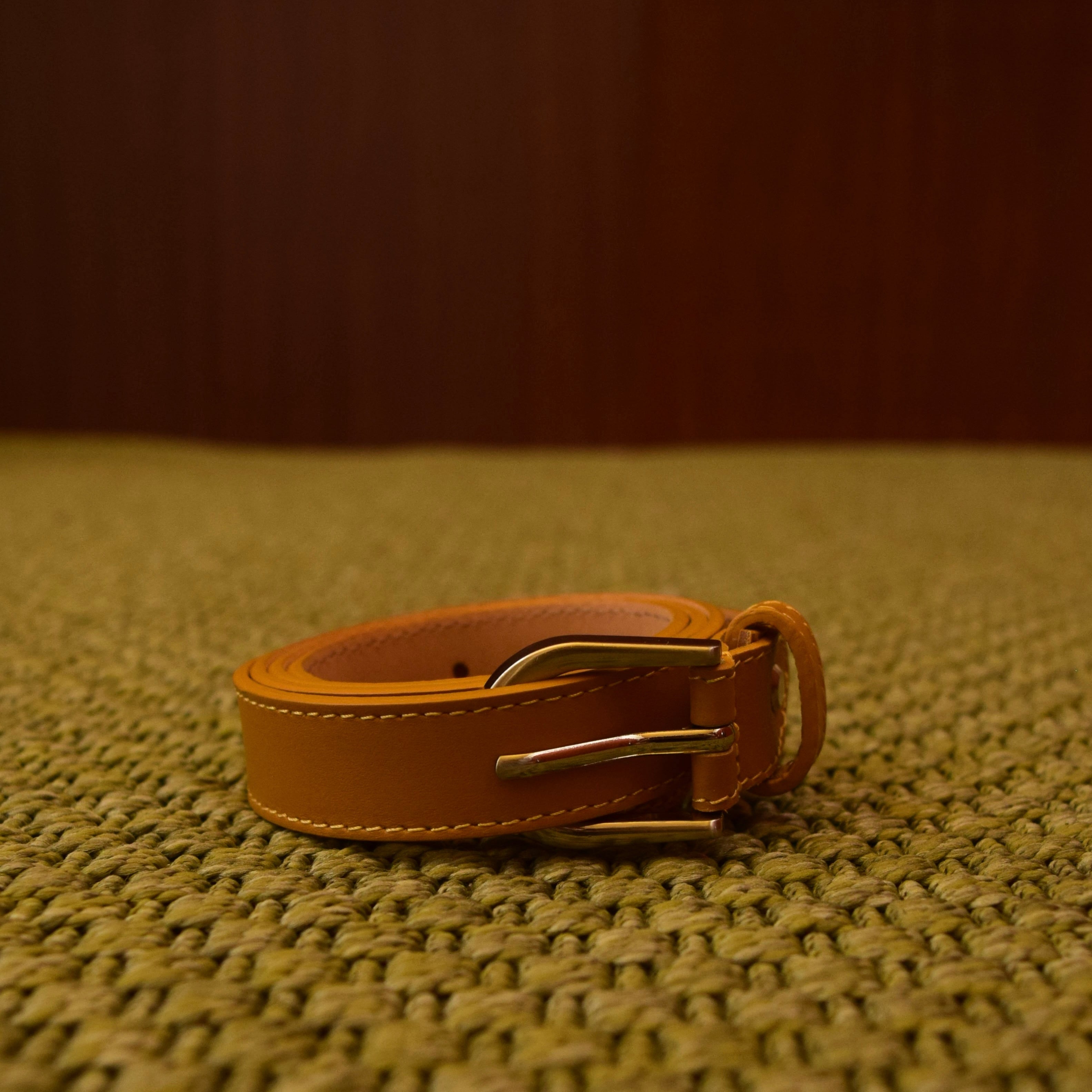 Cintura donna caramel in vera pelle